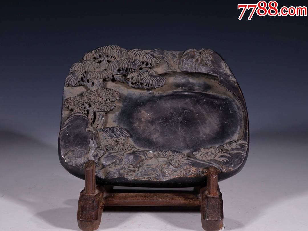 手工端石山水文房砚台】_端砚_古艺阁家藏【7788旧书网】