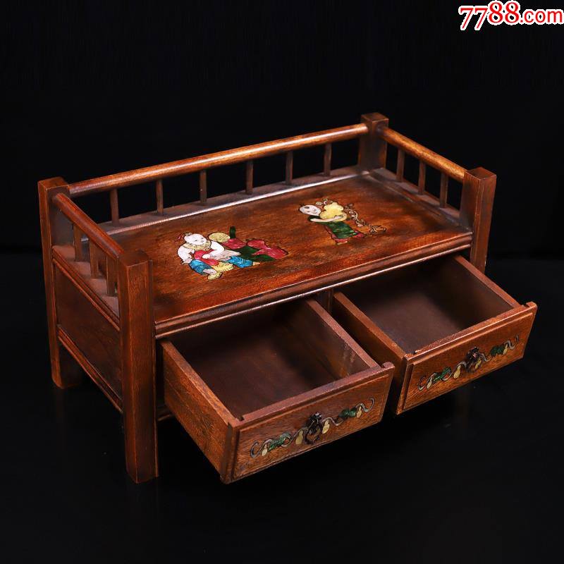 花梨木镶嵌贝壳茶床