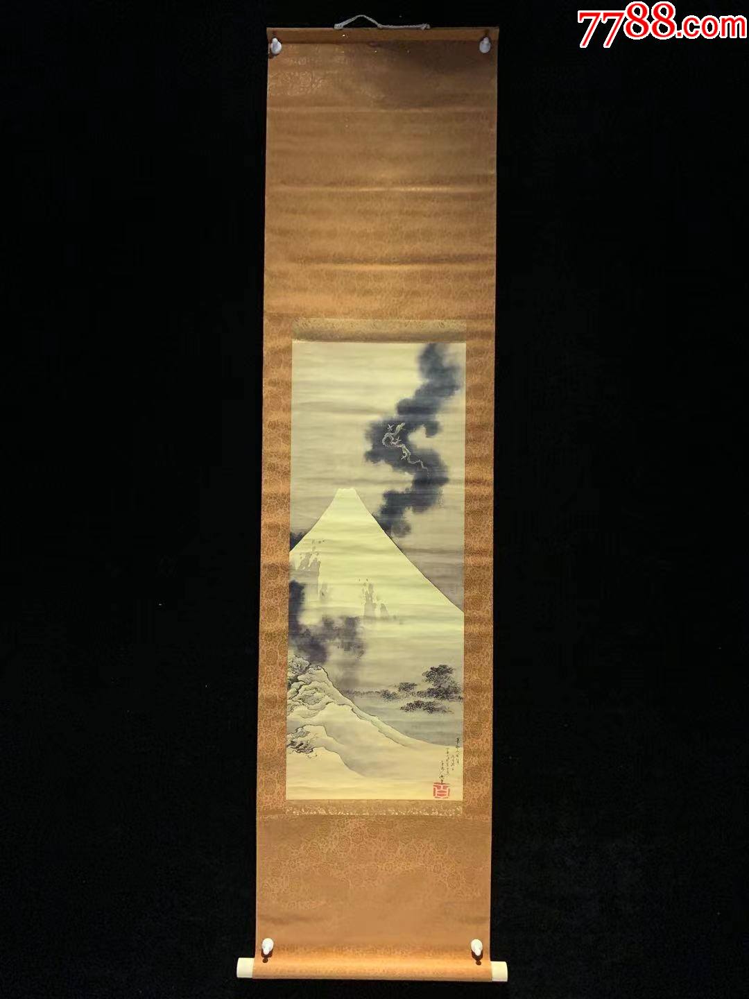 日本回流字画老印刷龙之富士3605玄关家居装饰收藏书画