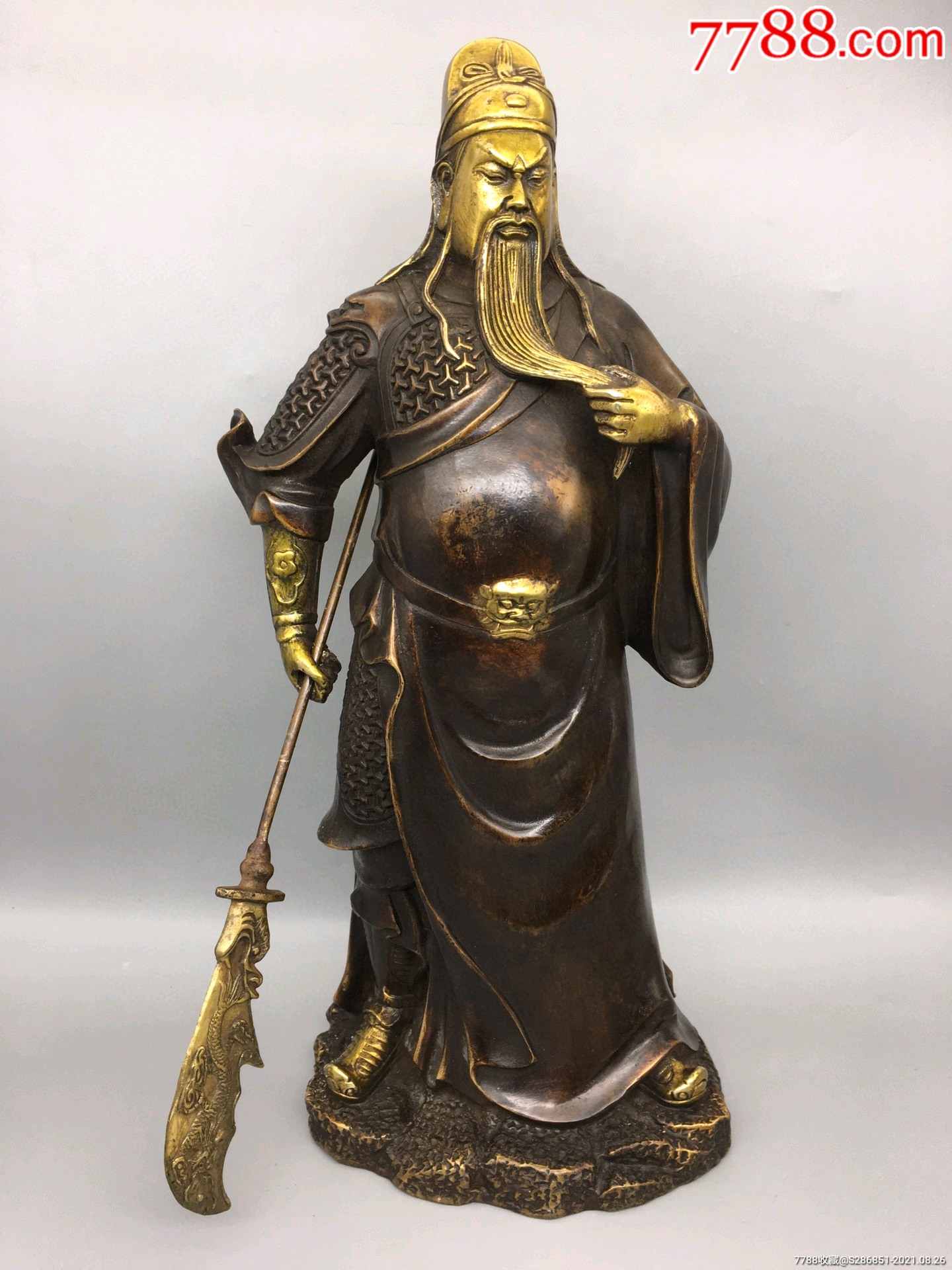 铜大光面站关公.不议价