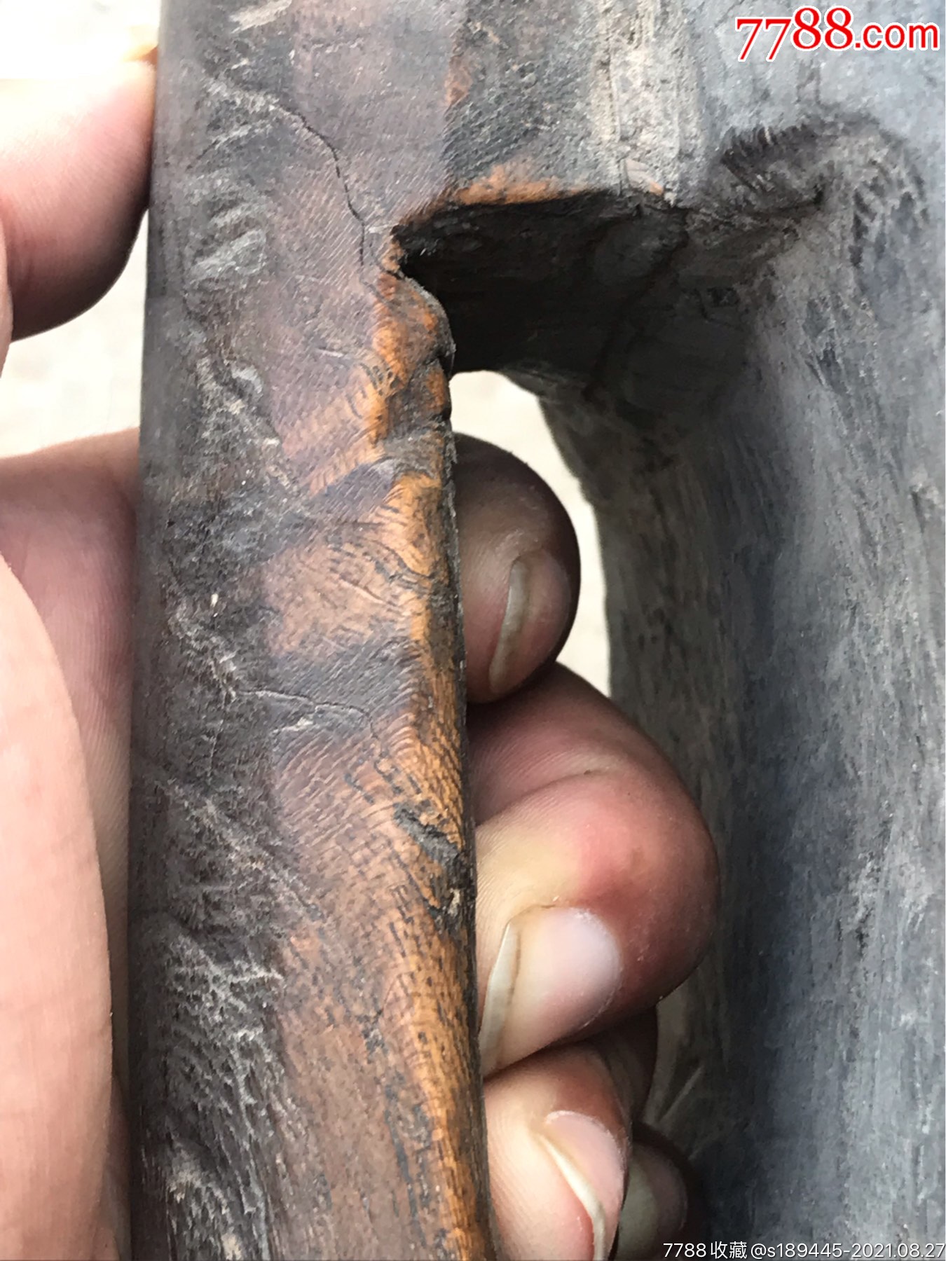 老民俗木拍子旧时盖茅草屋用的重28斤手头很好整木制作硬木具体木料不