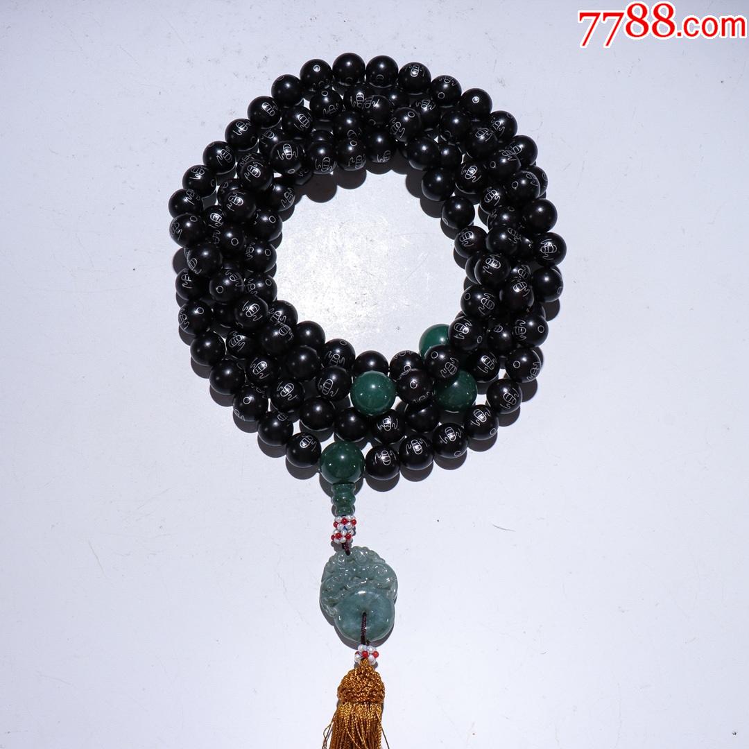 沉香镶银丝蝙蝠纹佛珠a102s20f