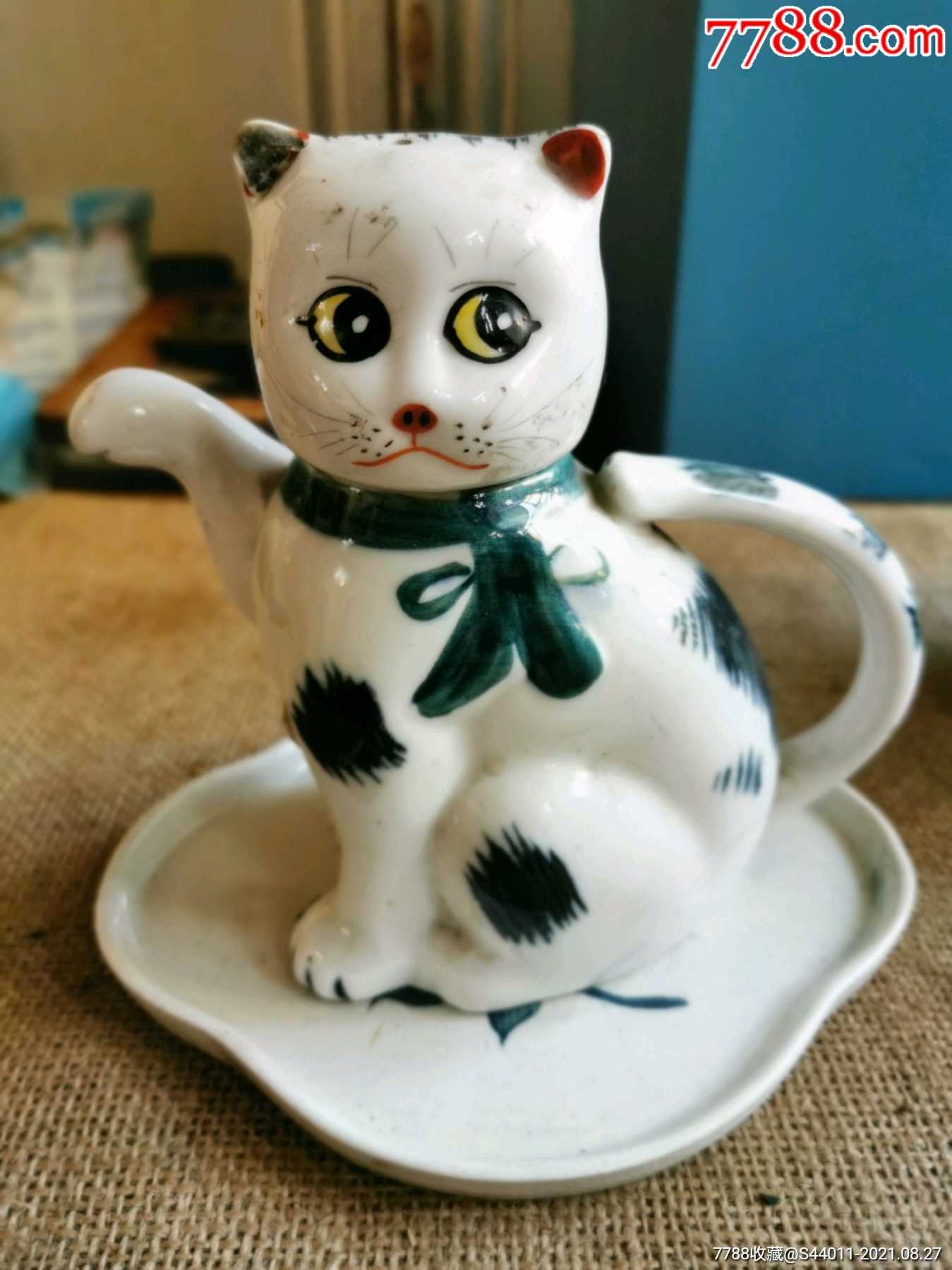 瓷猫茶壶老瓷器