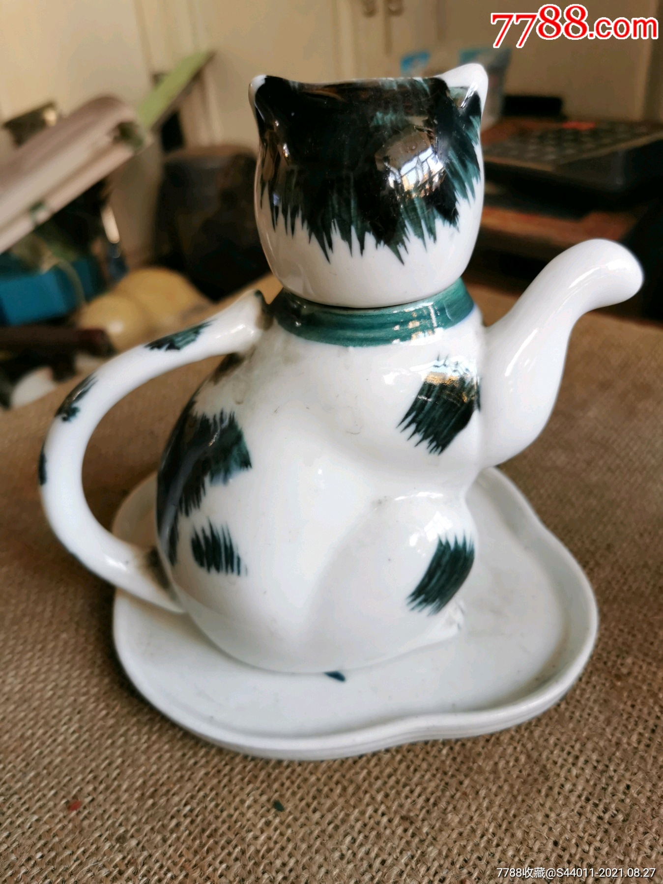 瓷猫茶壶,老瓷器