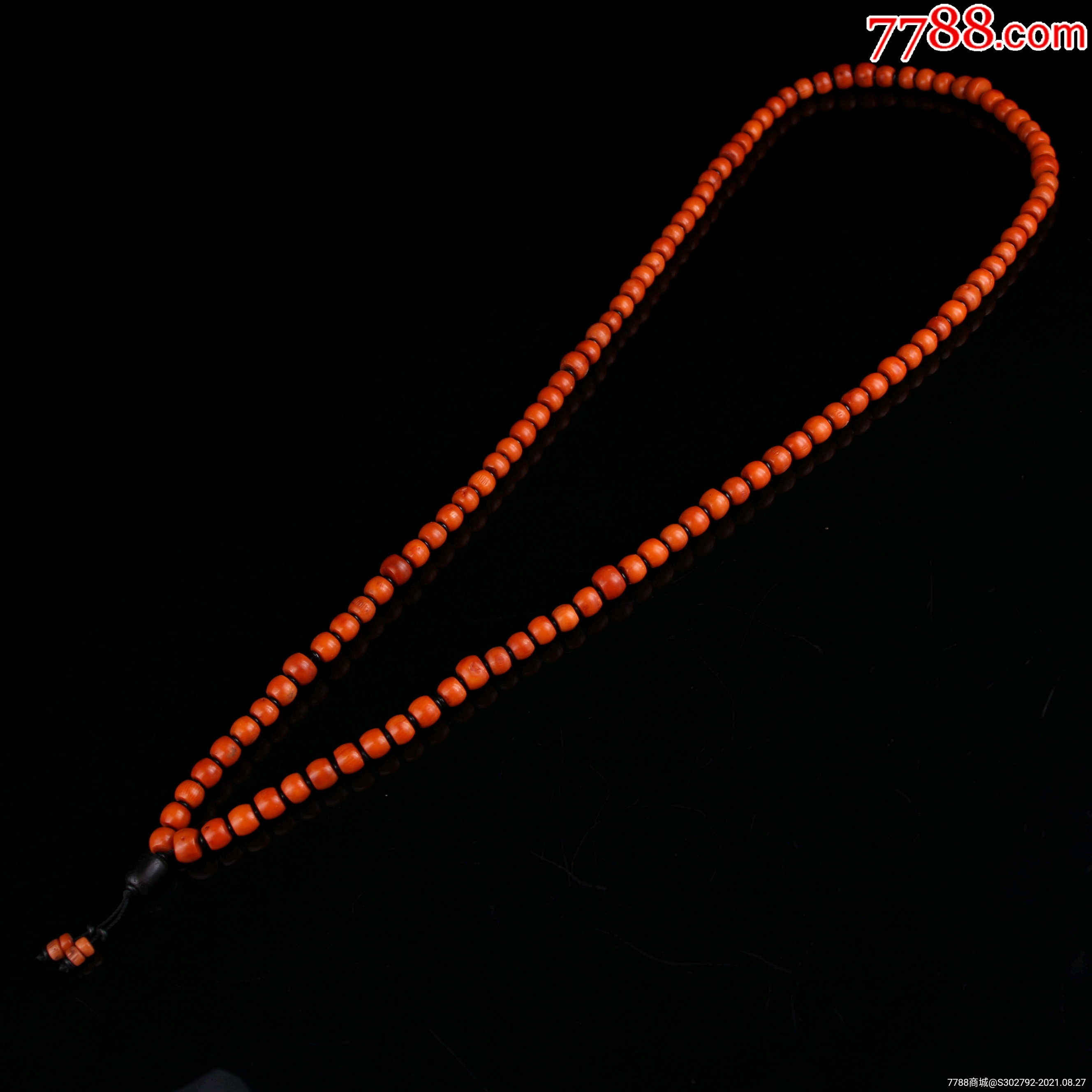 旧藏108粒红宝石佛珠一条