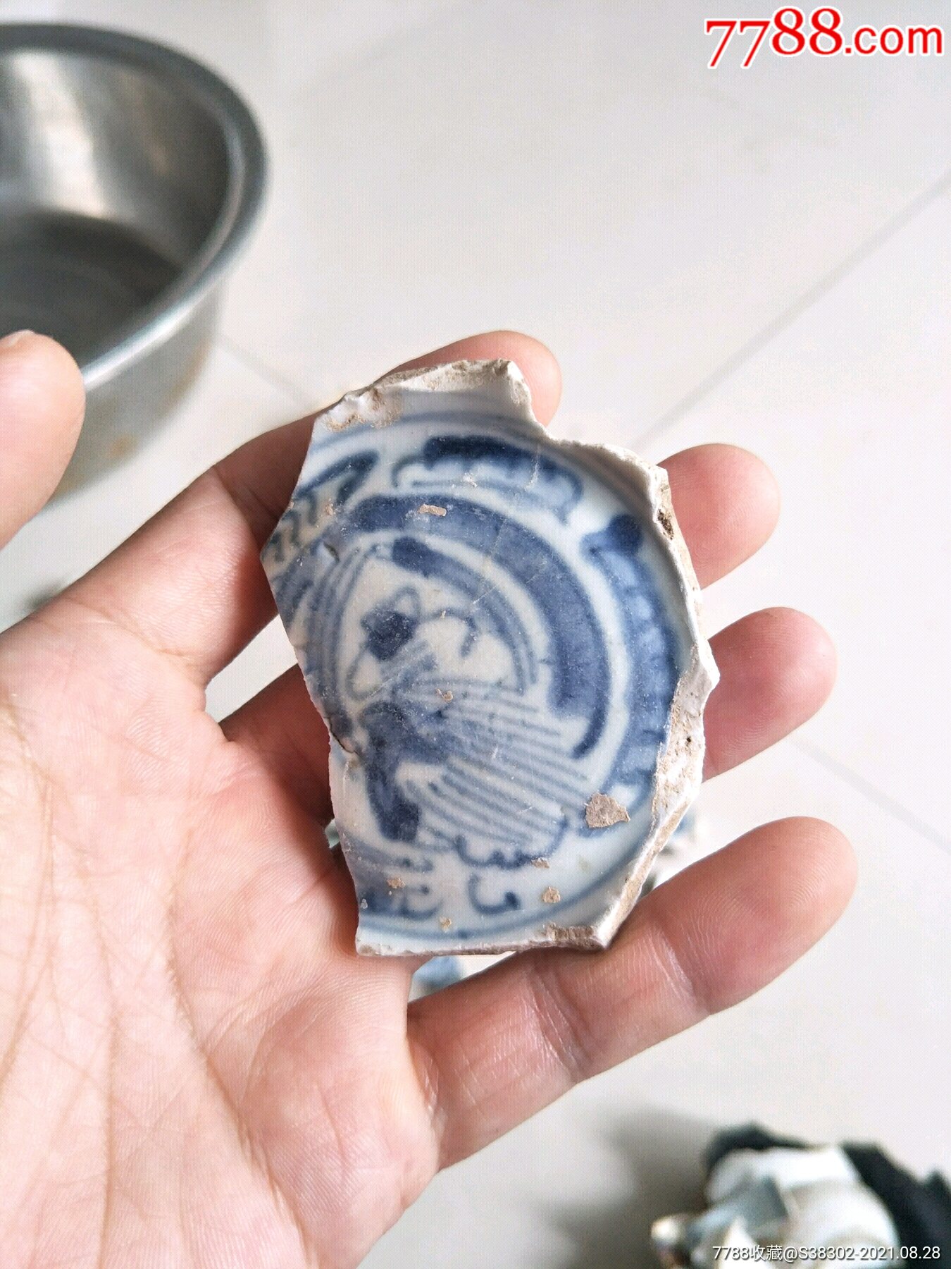 明代青花瓷片残片临清运河古玩店古陶瓷标本馆