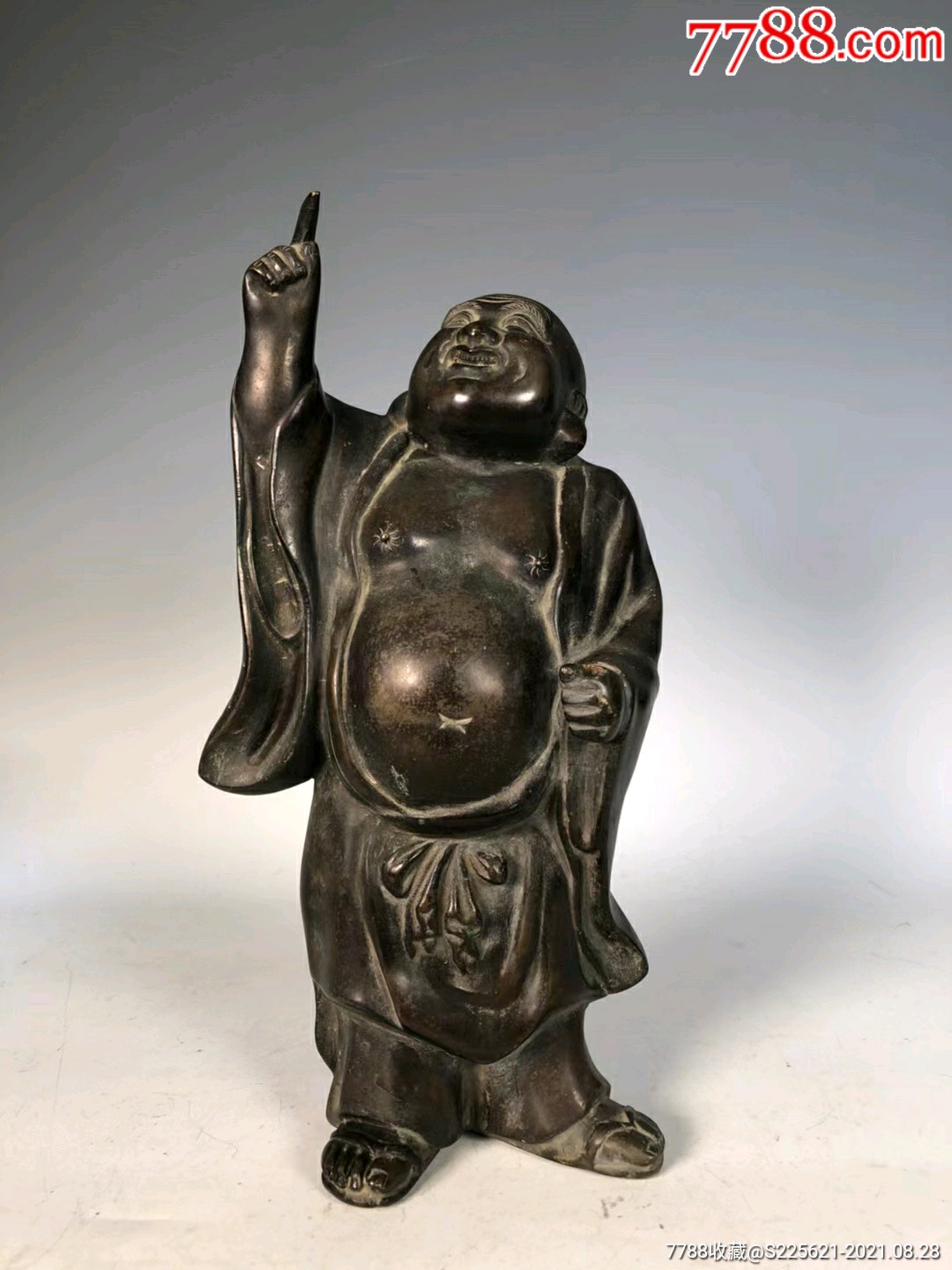 民国铜铸弥勒佛人物像