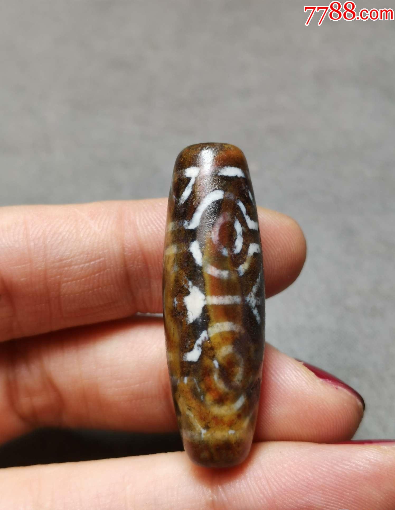 4953藏传朱砂点六眼老天珠