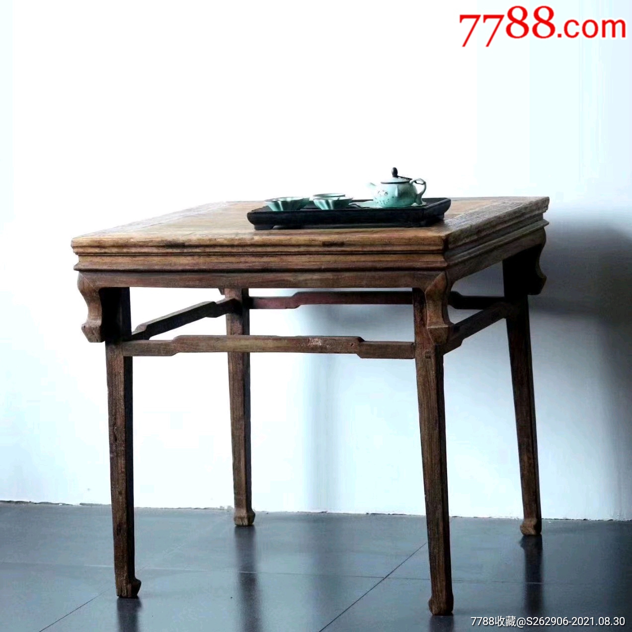 清代榆木活面桌四方桌古玩古董木器家具博物馆陈设会所摆设收藏