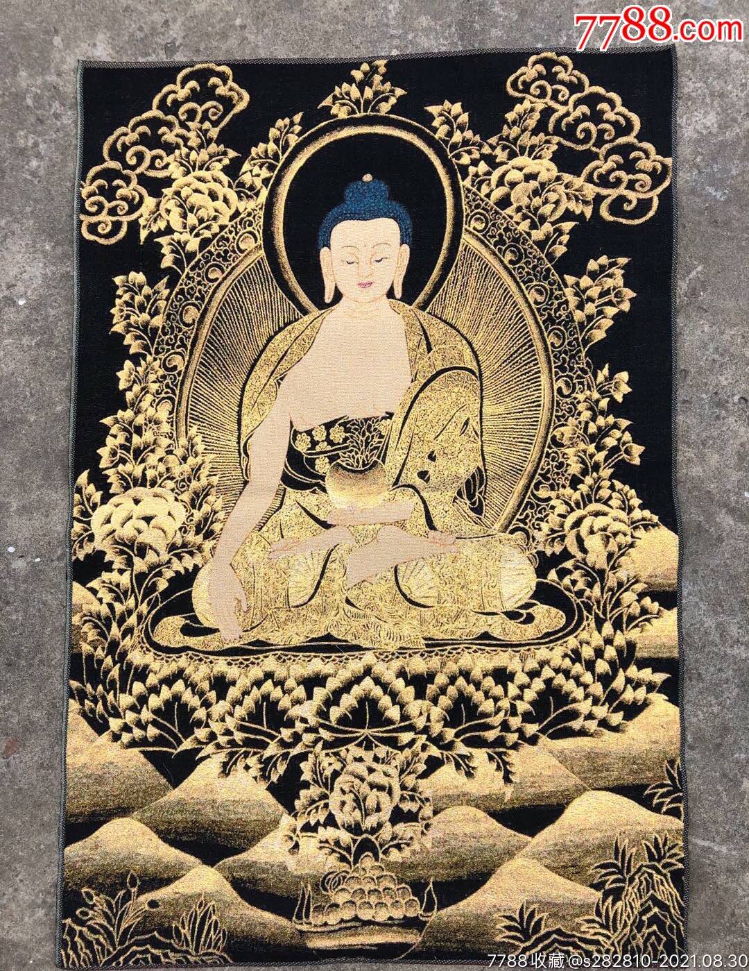 唐卡织锦画布画释迦牟尼