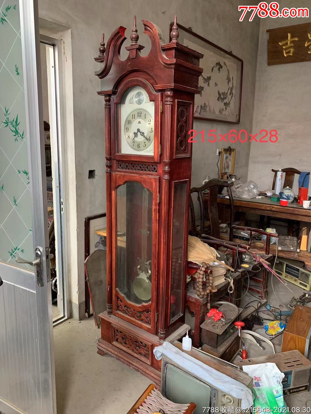 七八十年代烟台精品落地钟保存完整正常使用文体大气品相如图走时准