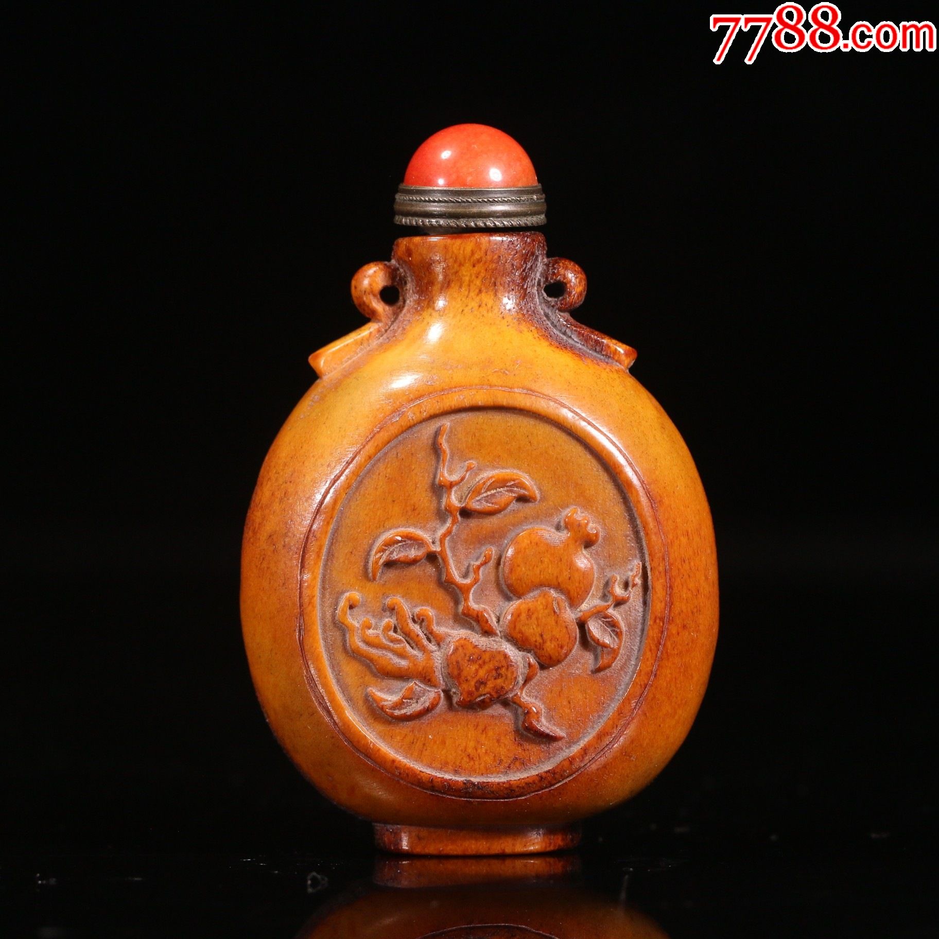 晚清老鹿角鼻烟壶