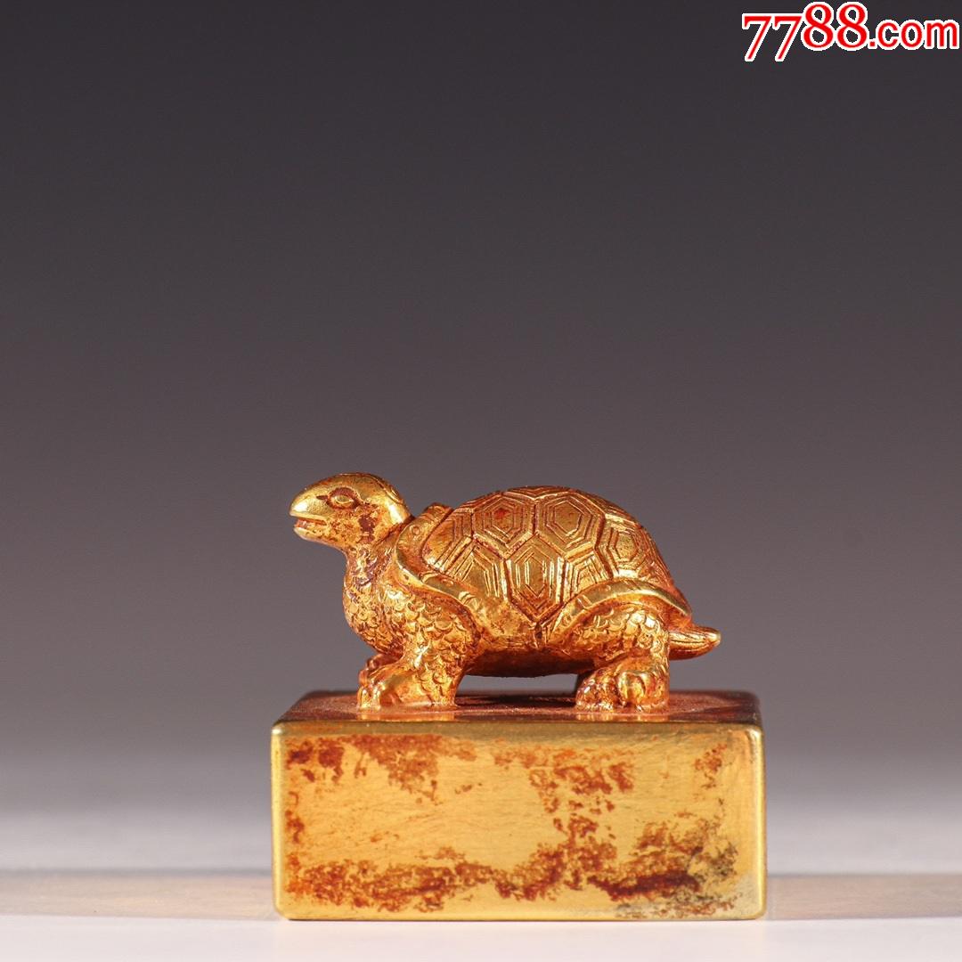 纯金「龙龟」钮印章_铜/金属印章_图片欣赏_收藏价格_7788连环画
