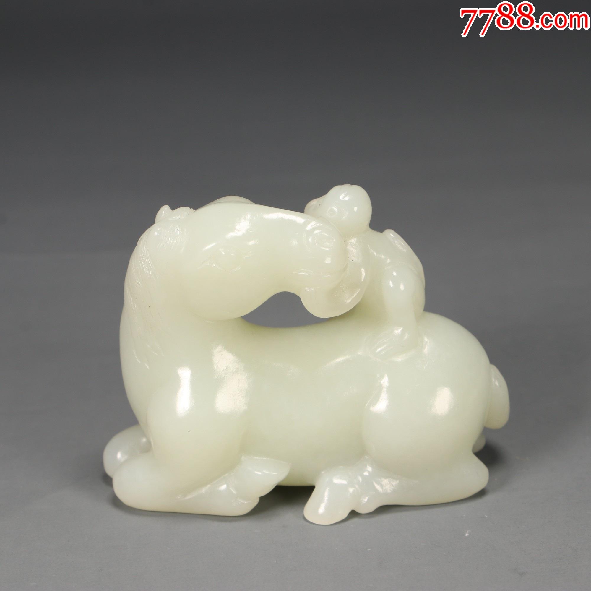 和田白玉"马上封侯"把件a84s30f