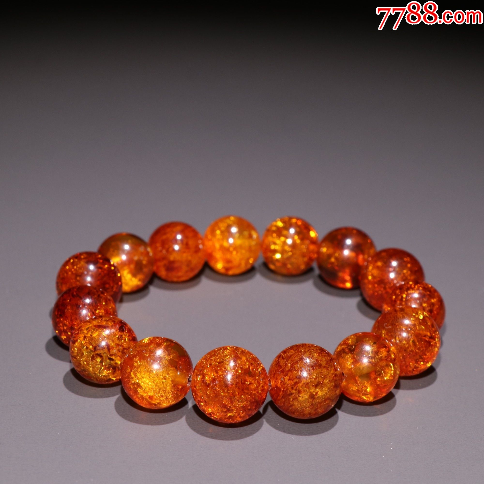 花珀圆珠手串a102s70f_其他宝石_第2张_7788小人书