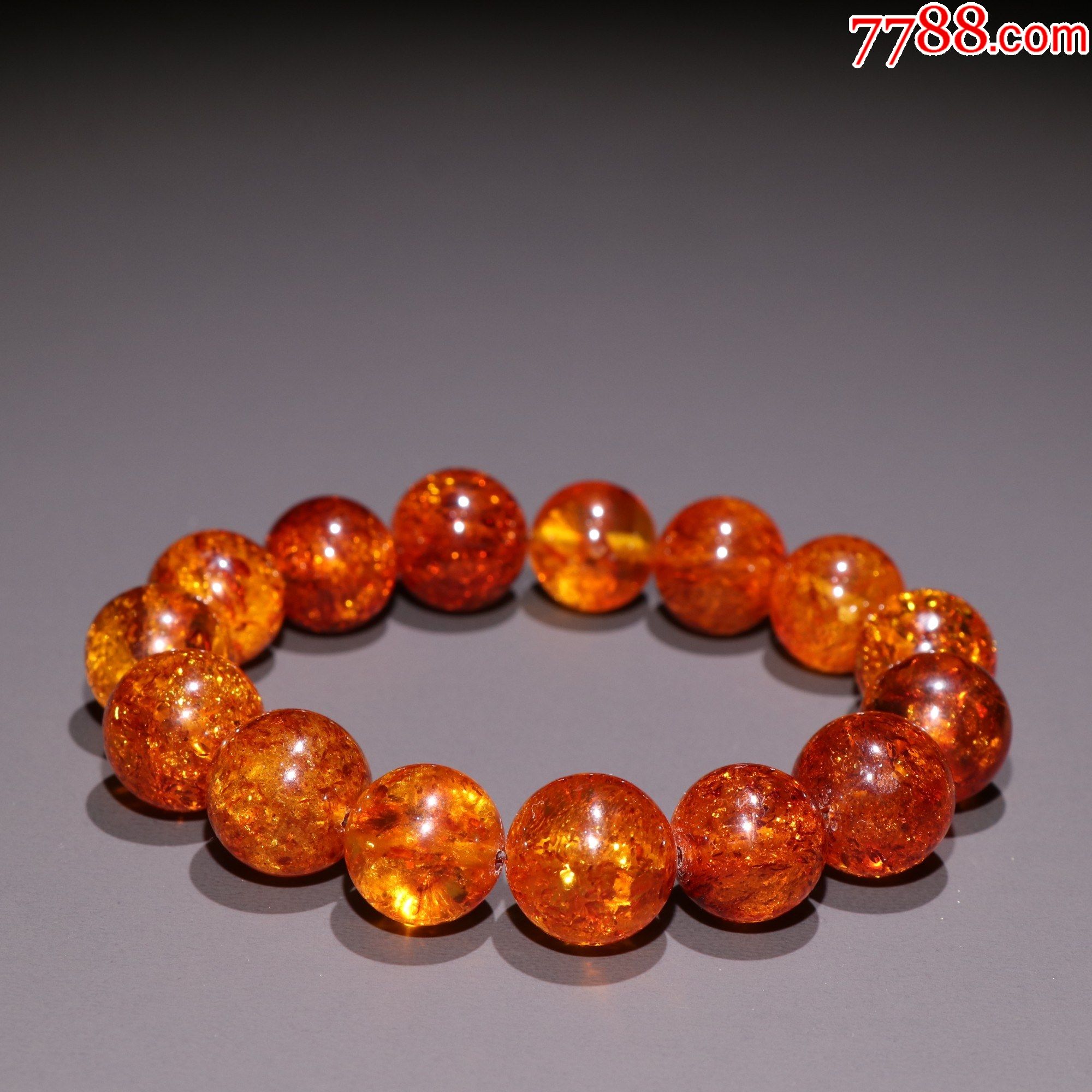 花珀圆珠手串a102s70f_其他宝石_第3张_7788小人书