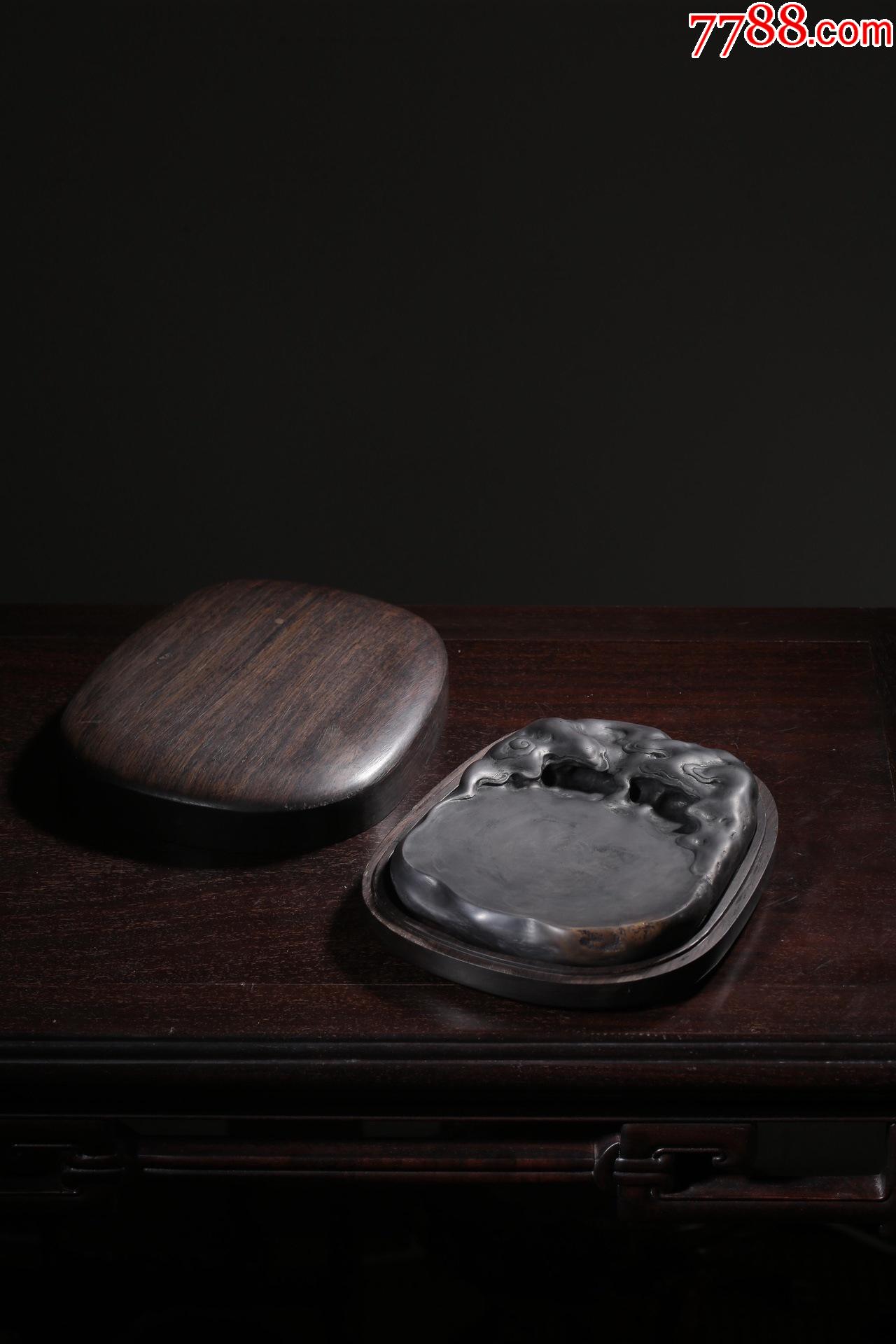 端石麻子坑雕天禄永昌随形文房端砚