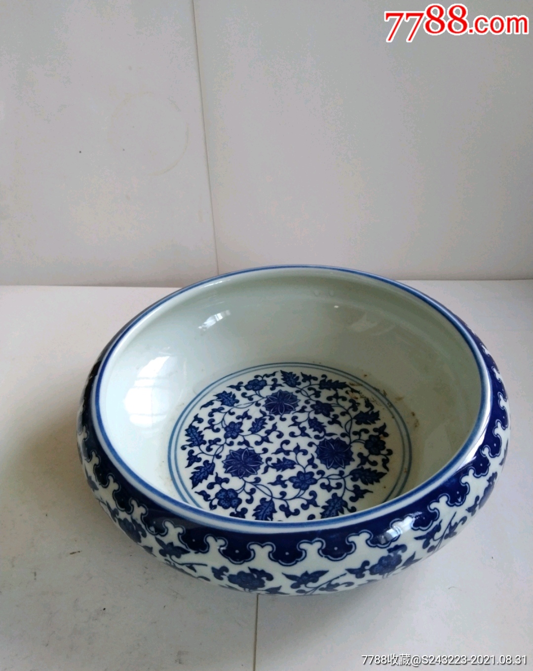 仿古青花大笔洗(水盂),尺寸如图