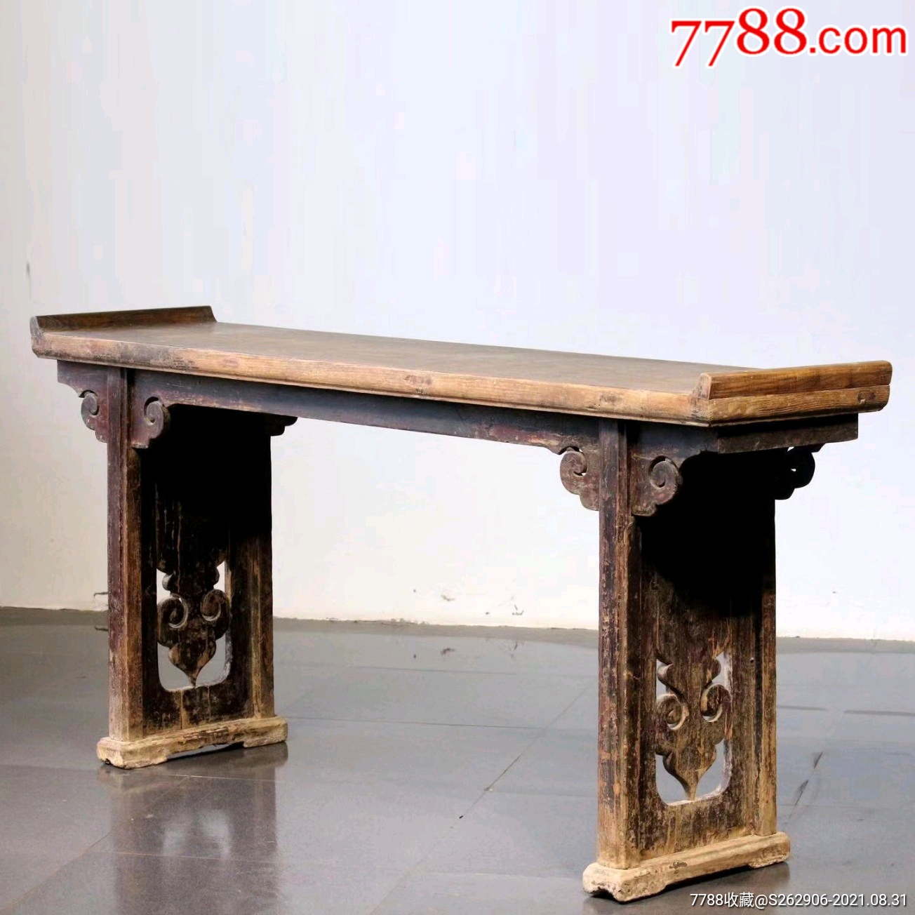 清代榆木翘头案古玩古董木器家具博物馆陈设会所摆设收藏_价格8800元