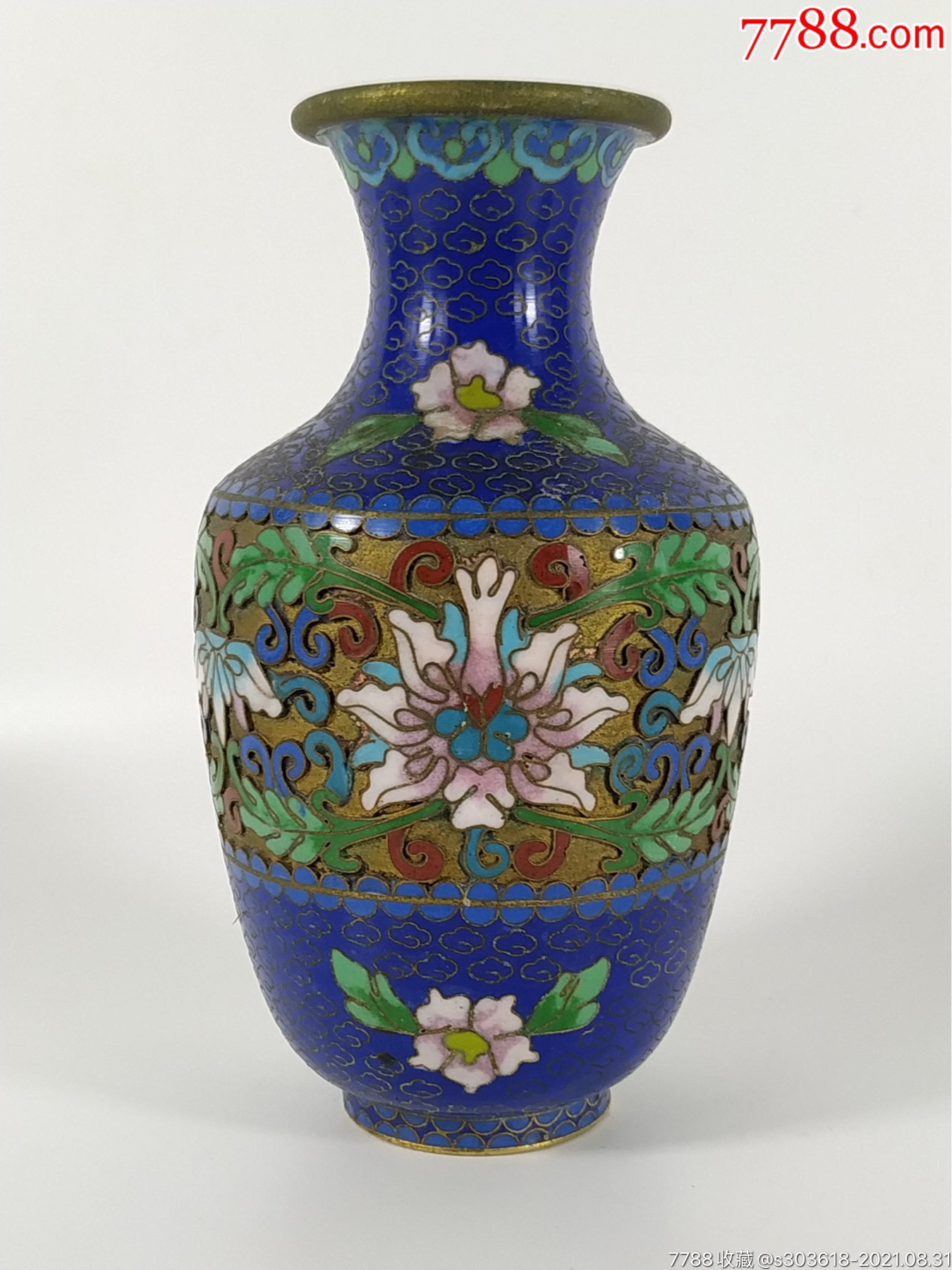 创汇「缠枝宝相花」景泰蓝赏瓶