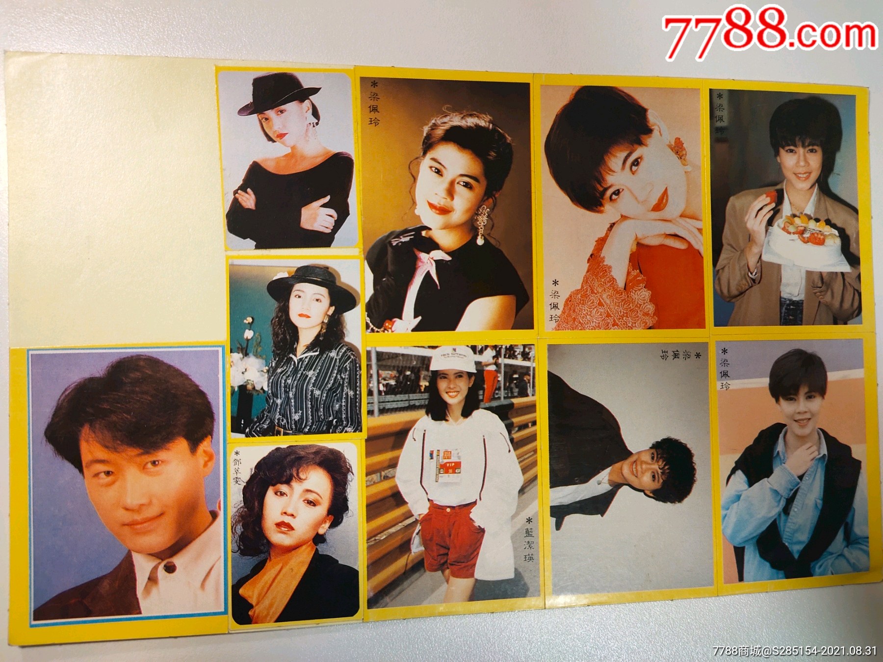 黎明邓萃雯蓝洁瑛梁佩玲老黄边贴纸贴画不干胶中古怀旧明星周边新