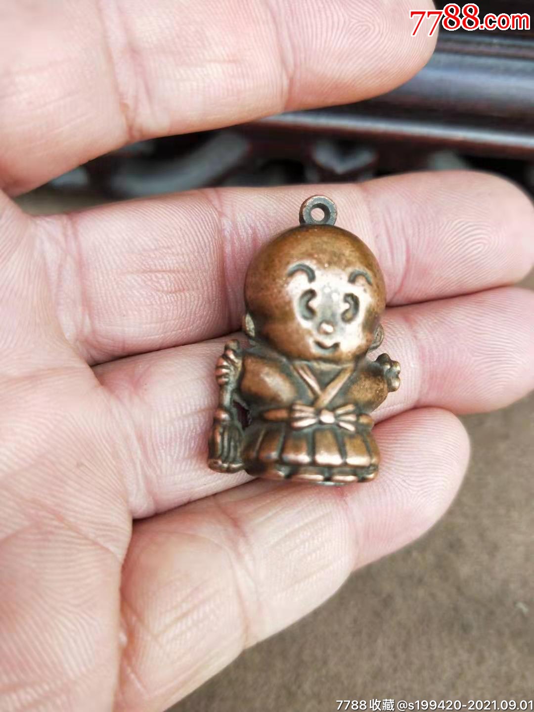 清代算命先生小铜人挂件能够预测吉凶比较少见的小铜器包老保真