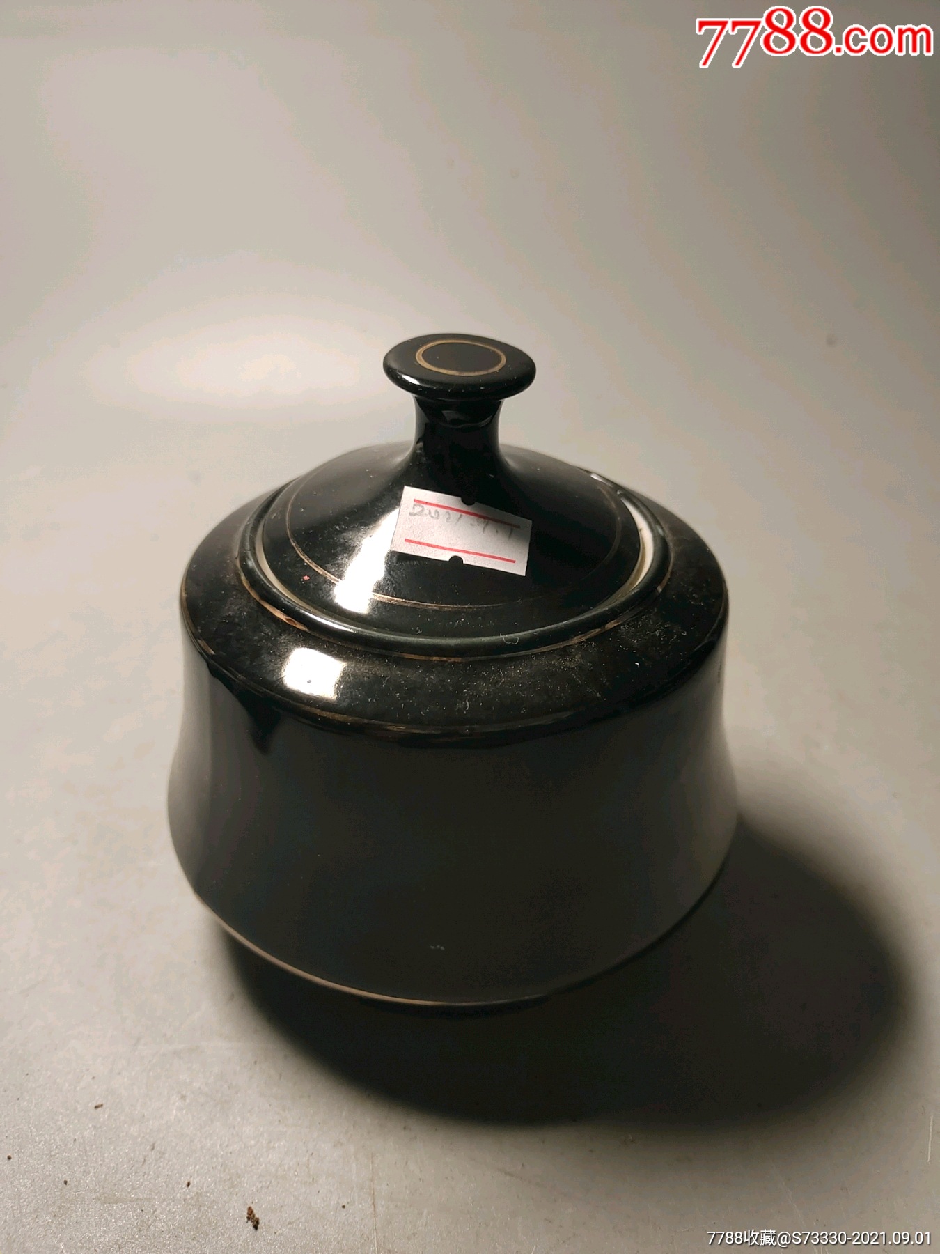 80年代左右,黑釉梅花茶叶缸一只-价格:35元-se82354245-彩绘瓷/彩瓷