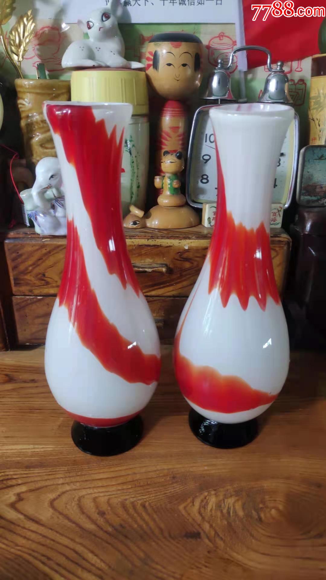 上世纪70-80年代玻璃制老花瓶民俗怀旧老物品影视老道具.第84弹