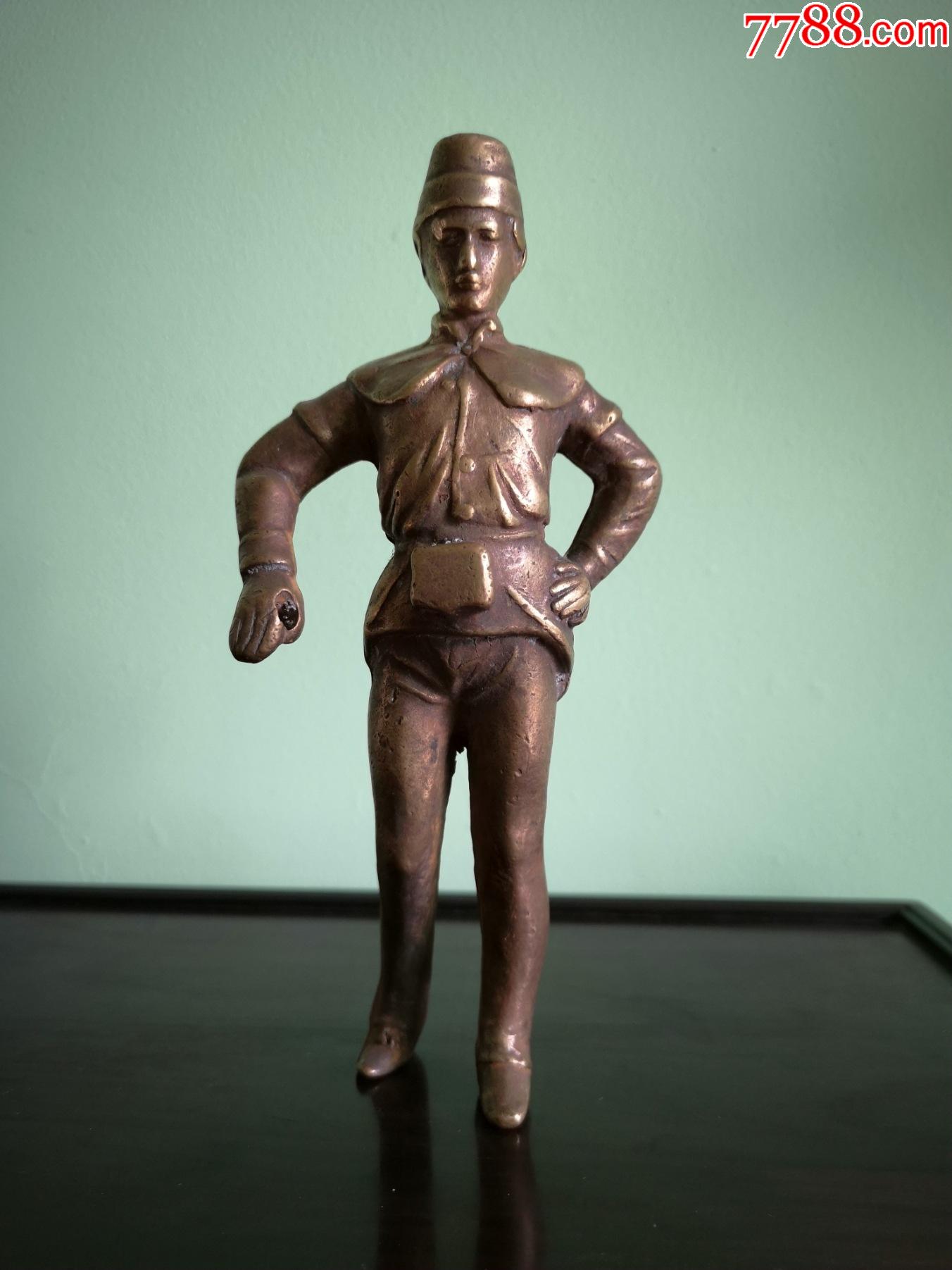 非常精美的国外铸造实心全铜雕像《士兵》一尊-铜像/铜佛像-7788商城