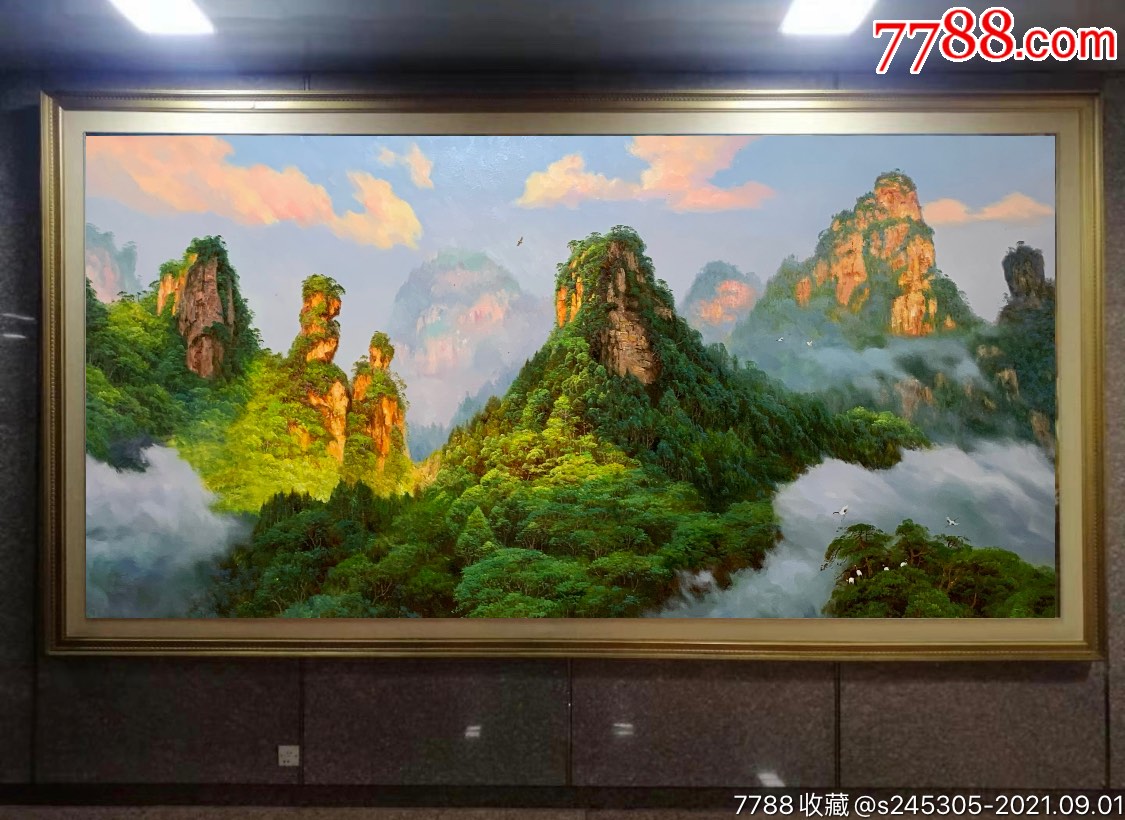 朝鲜油画风景张家界朴贤哲