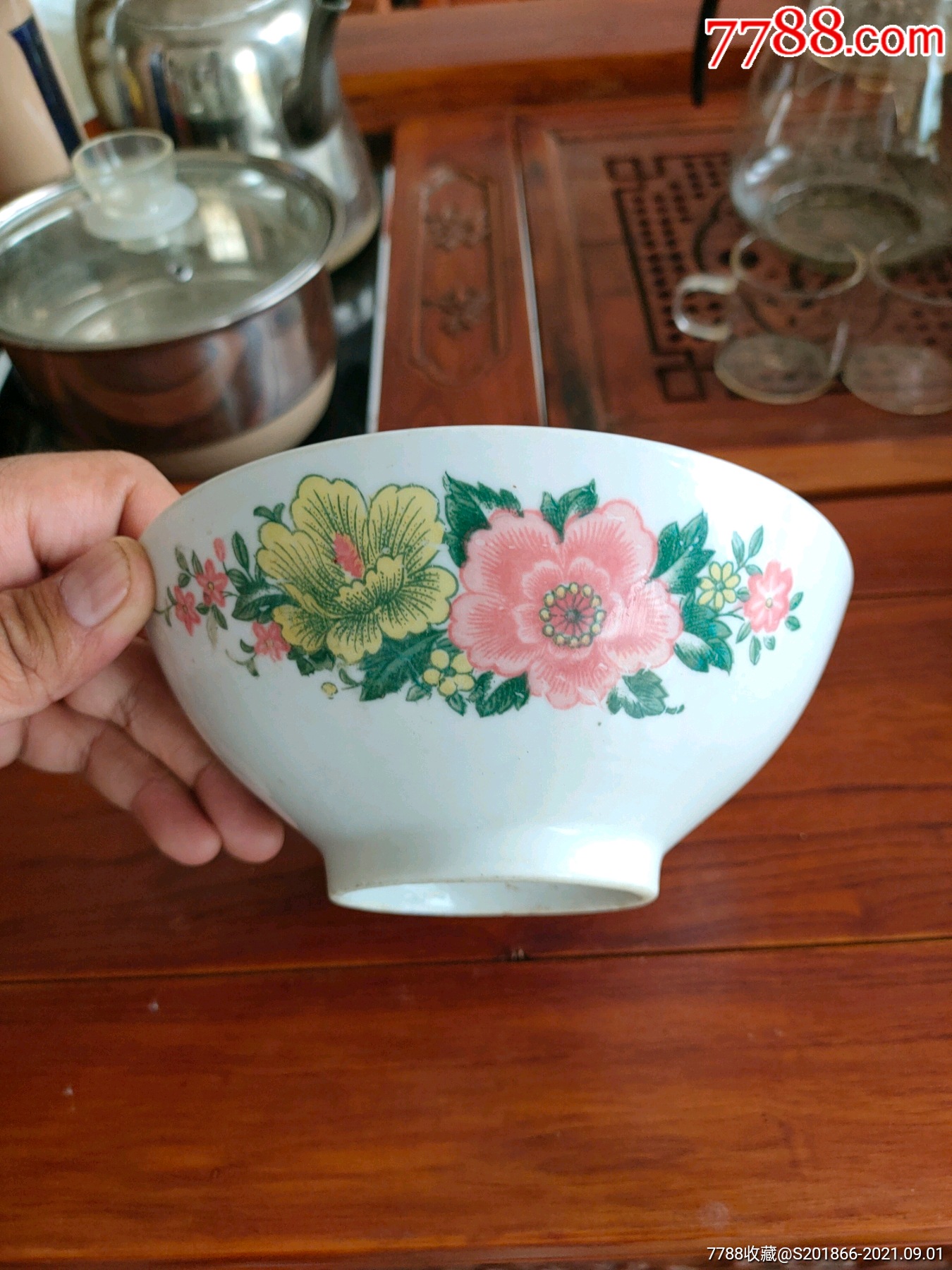 567湖南醴陵瓷酒埠江大球泥老碗贴花工艺_单色白瓷_收藏价格_鉴定交易