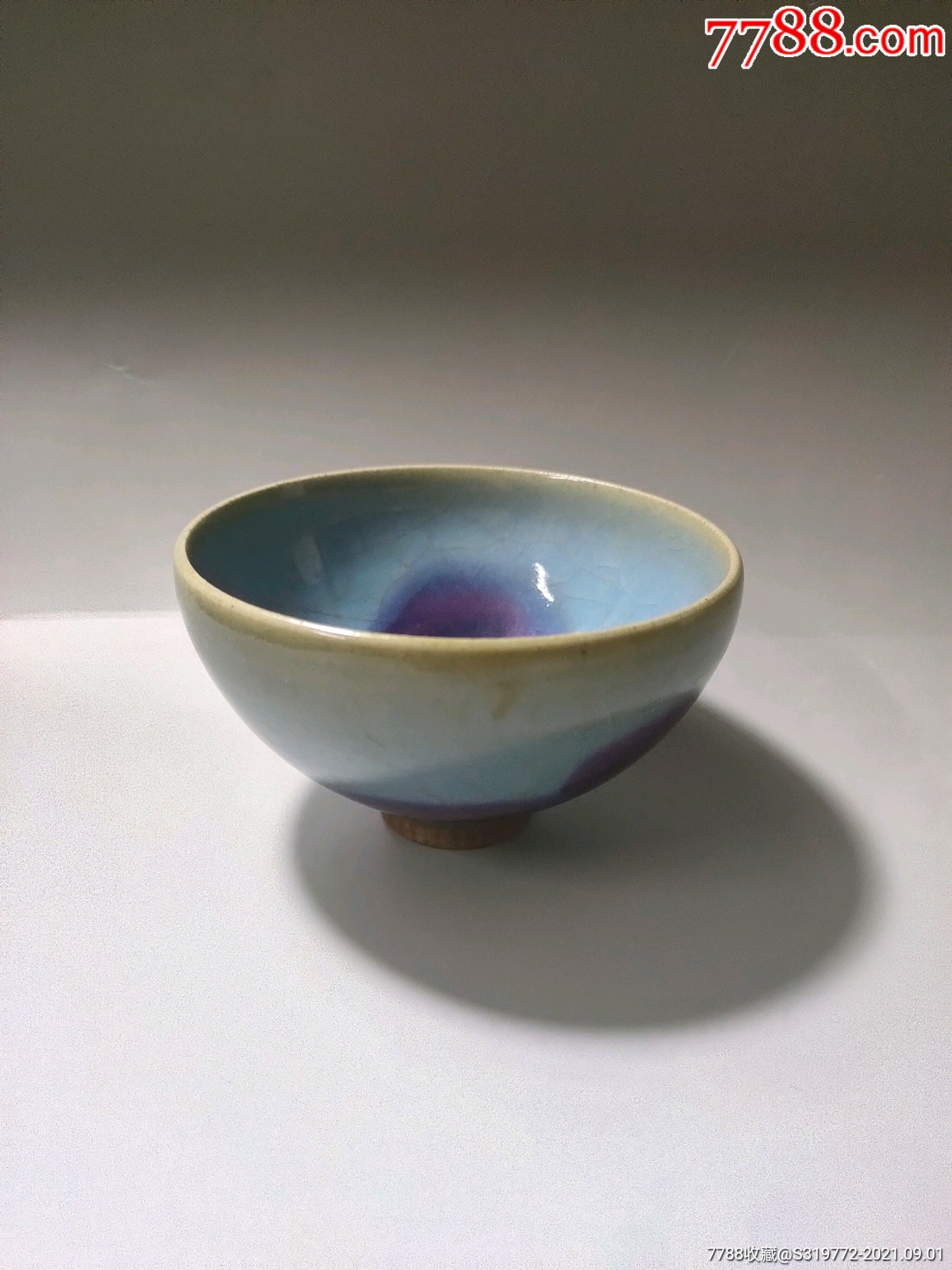 钧窑茶盏,老钧瓷