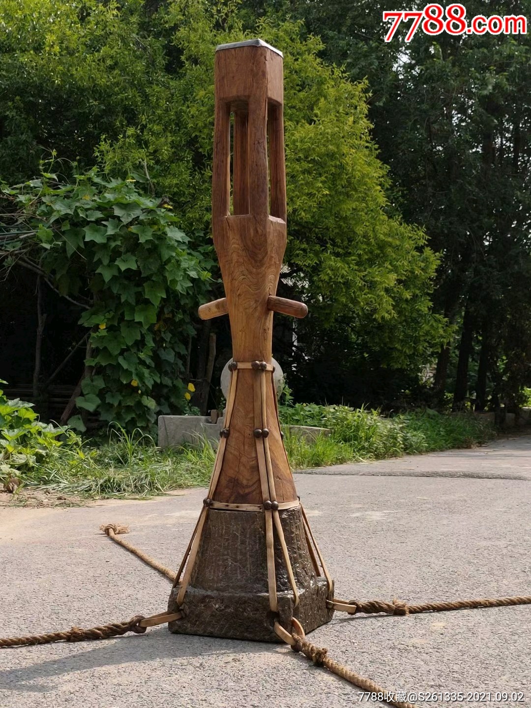 民俗精品老石夯特别漂亮民俗博物馆展示展览镇宅辟邪