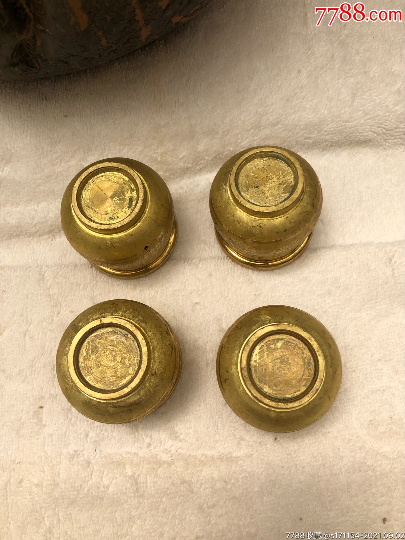 精黄铜心径铜杯四只_铜皿/盛具_图片价格_收藏鉴定_7788钱币网