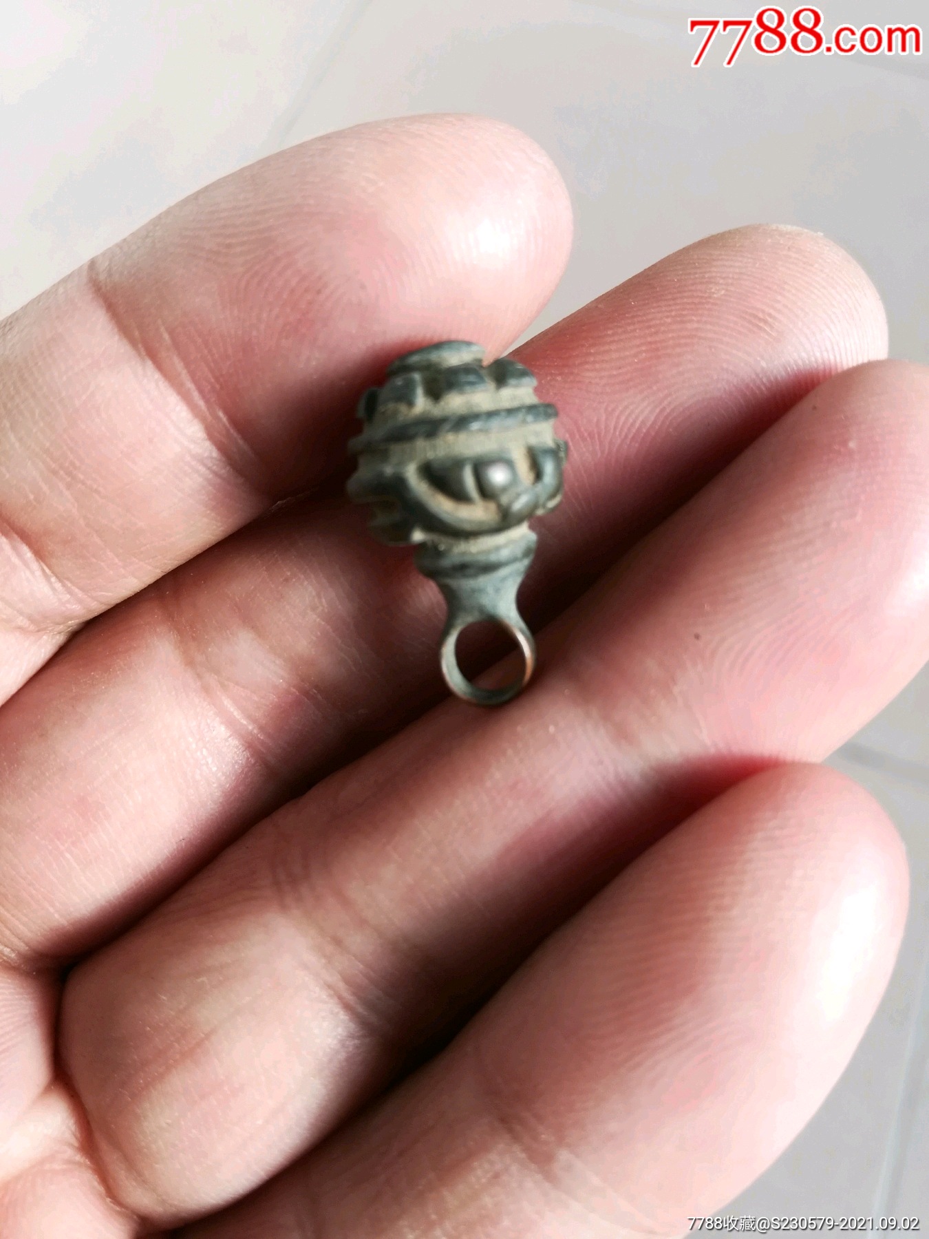 清代八卦纹铜扣子