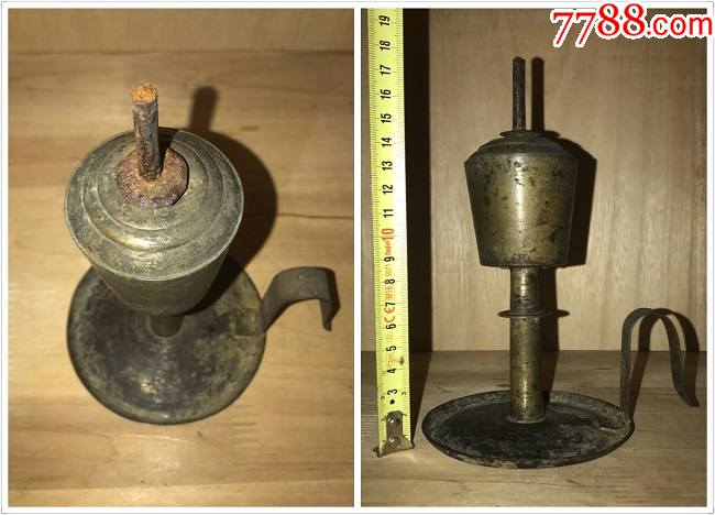 清代手工黄铜煤油灯酥油灯
