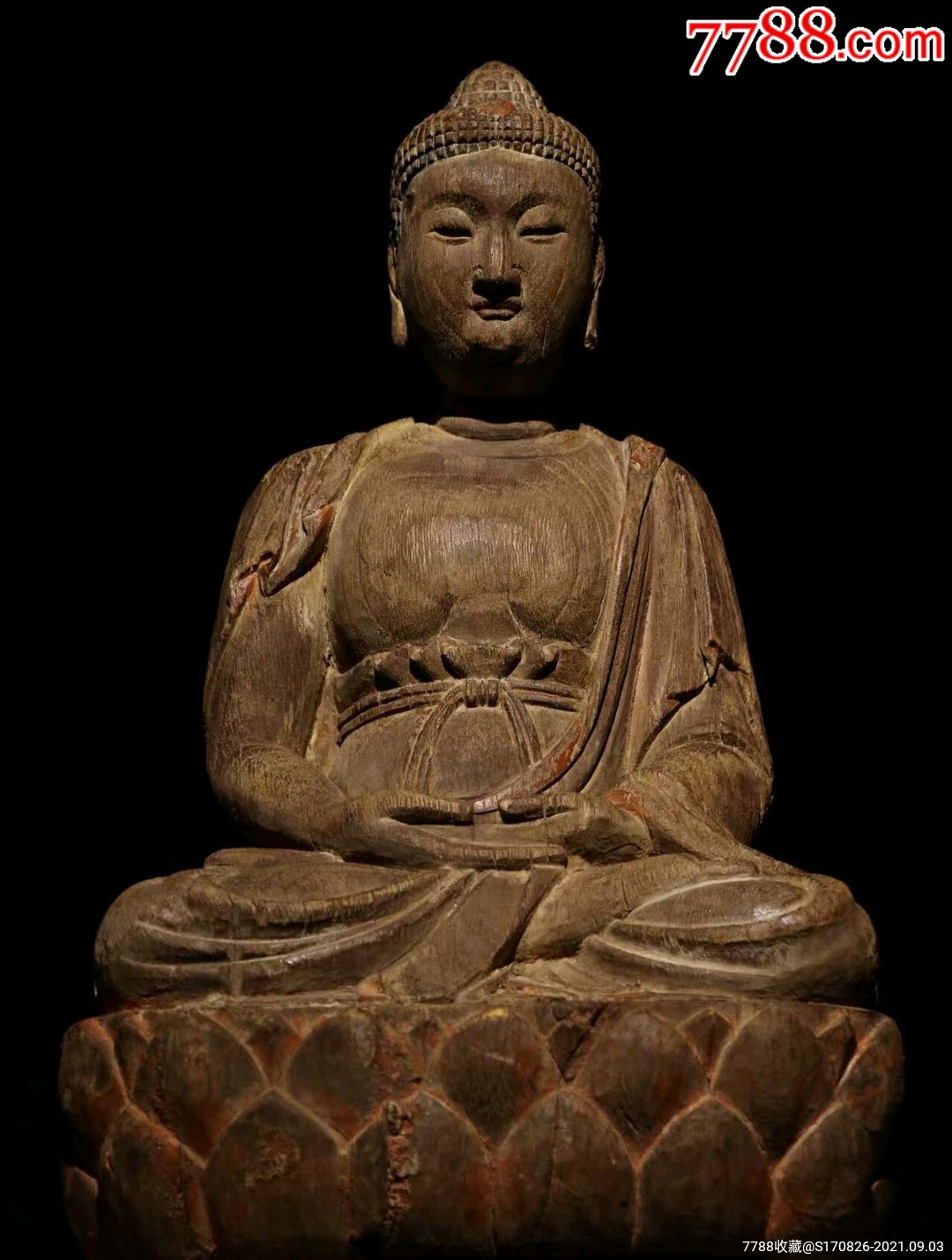 楠木开脸慈祥端庄法相高贵.螺-木佛像/人像-7788木艺