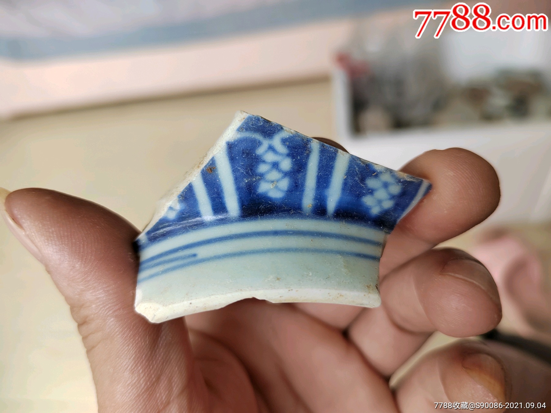 瓷片标本满百包邮,清代青花碗底瓷片标本