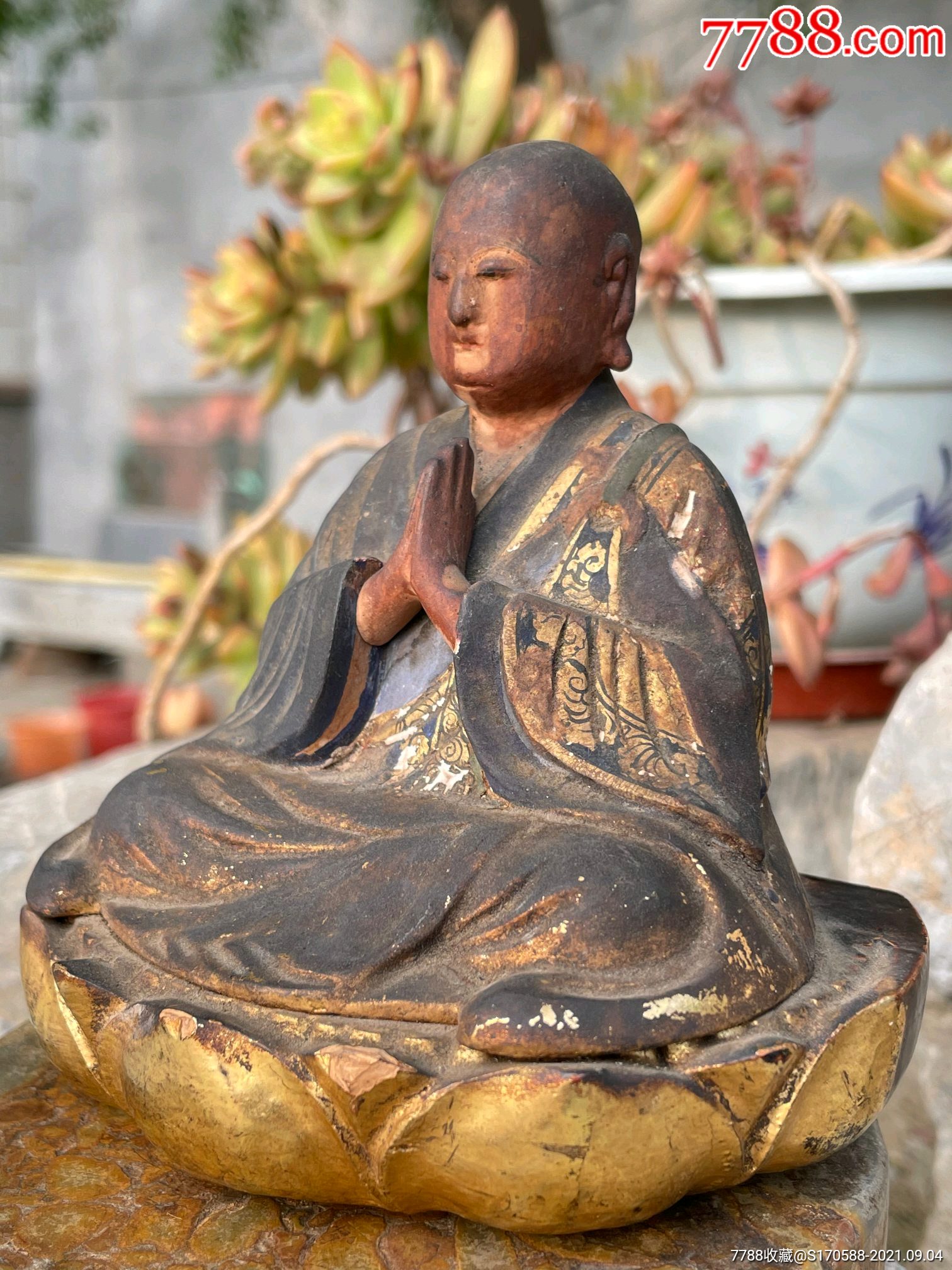 座,檀香阵阵,包老,高11厘米径11厘米_木佛像/人像_第2张_7788陶器收藏