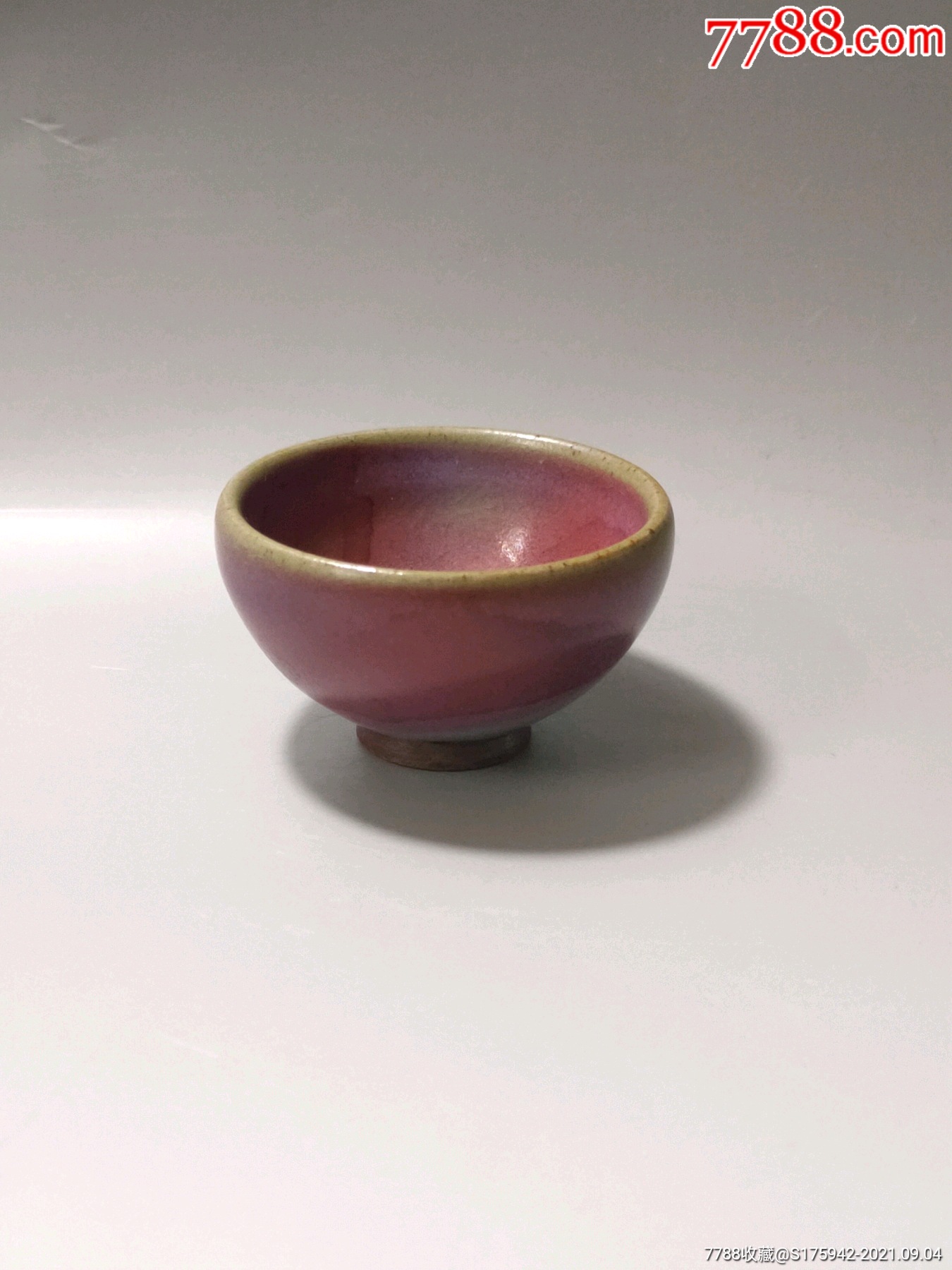 钧窑莲子杯老钧瓷