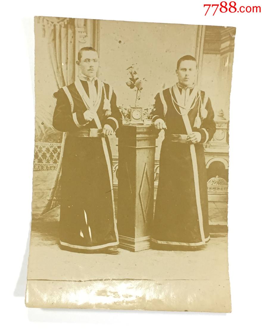 百年老照片沙俄军官合影照片身穿礼服照片稀少