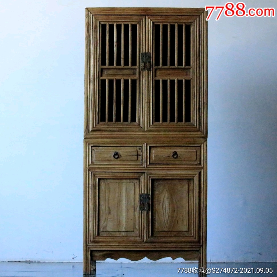 清代榉木柜子气死猫书柜储物柜古玩古董木器家具博物馆陈设会所