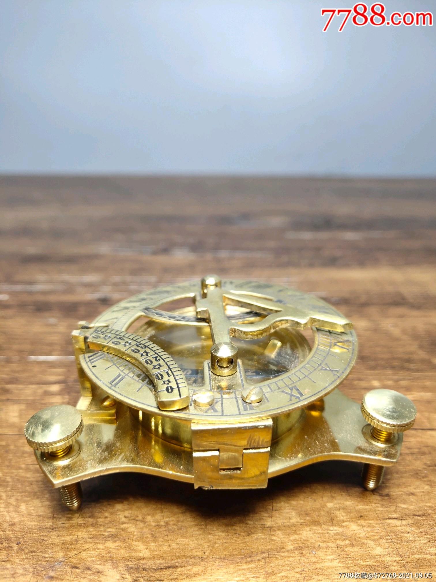 旧藏回流纯铜老罗盘指南针