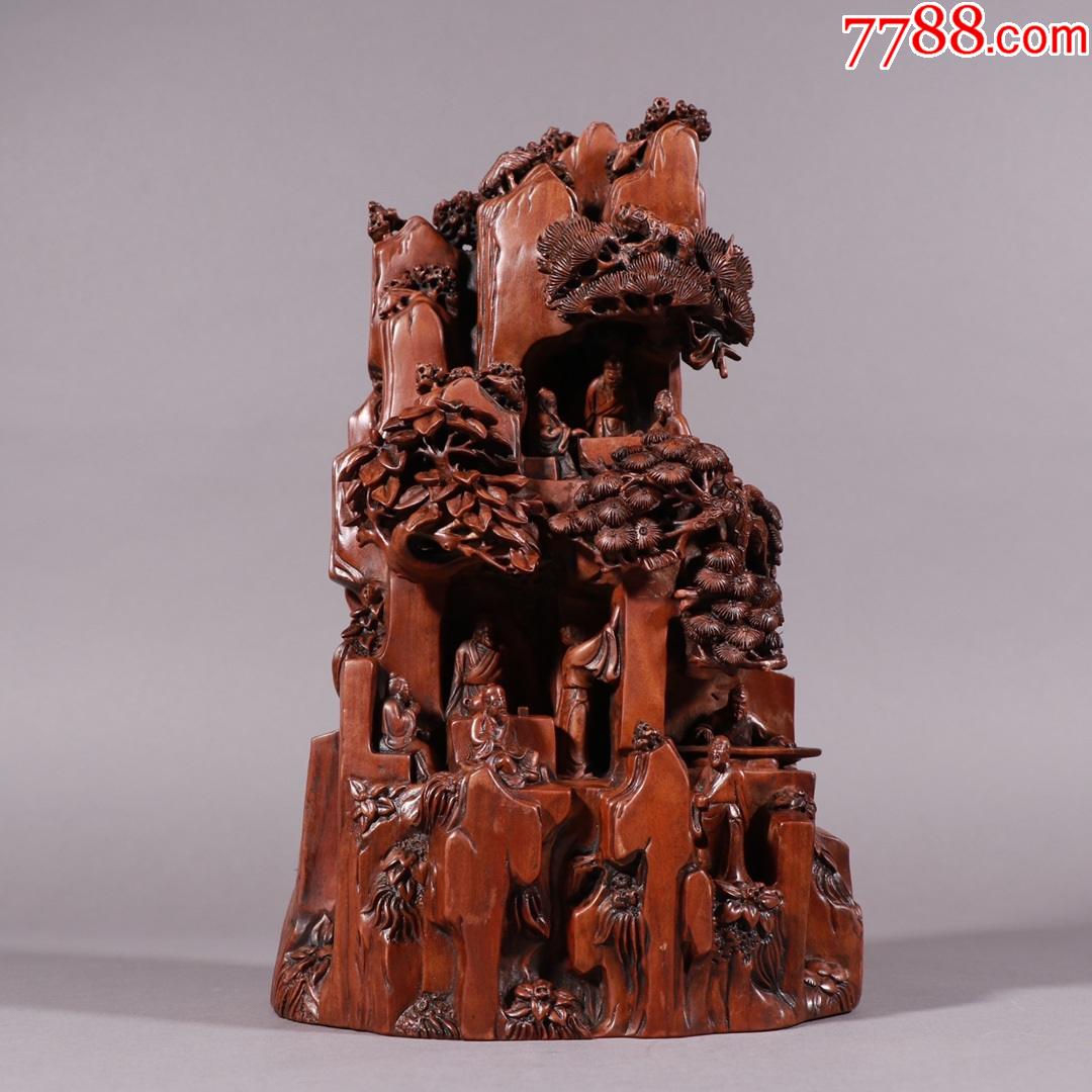 檀香山子人物故事摆件-价格:32000元-se82436423-木雕摆件-零售-7788