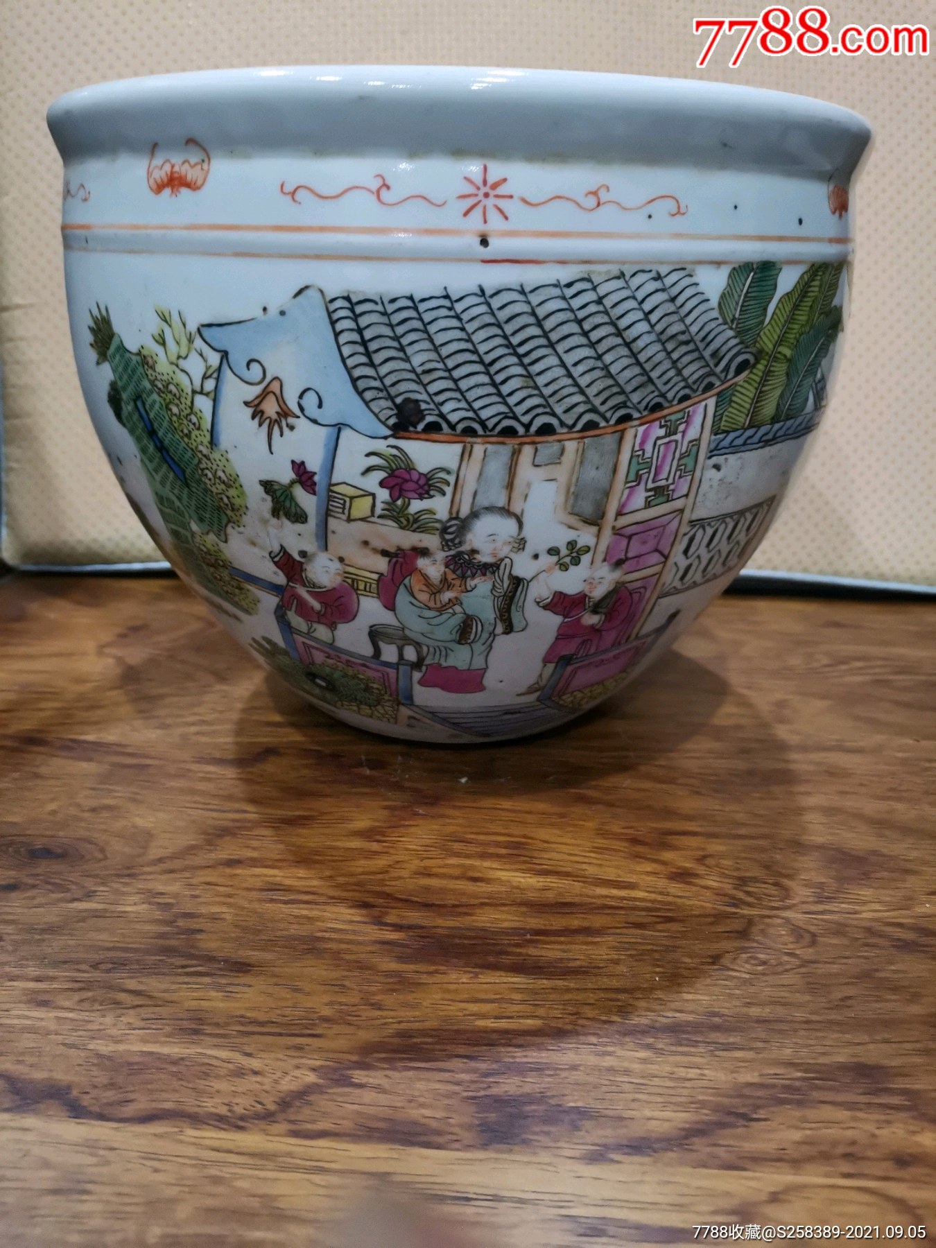 粉彩人物卷缸-价格:1800元-se82436936-彩绘瓷/彩瓷-零售-7788收藏