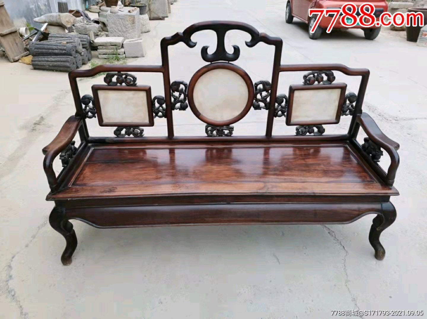 民初,老挝老红木三人椅,_价格46800元_第1张_7788收藏__收藏热线