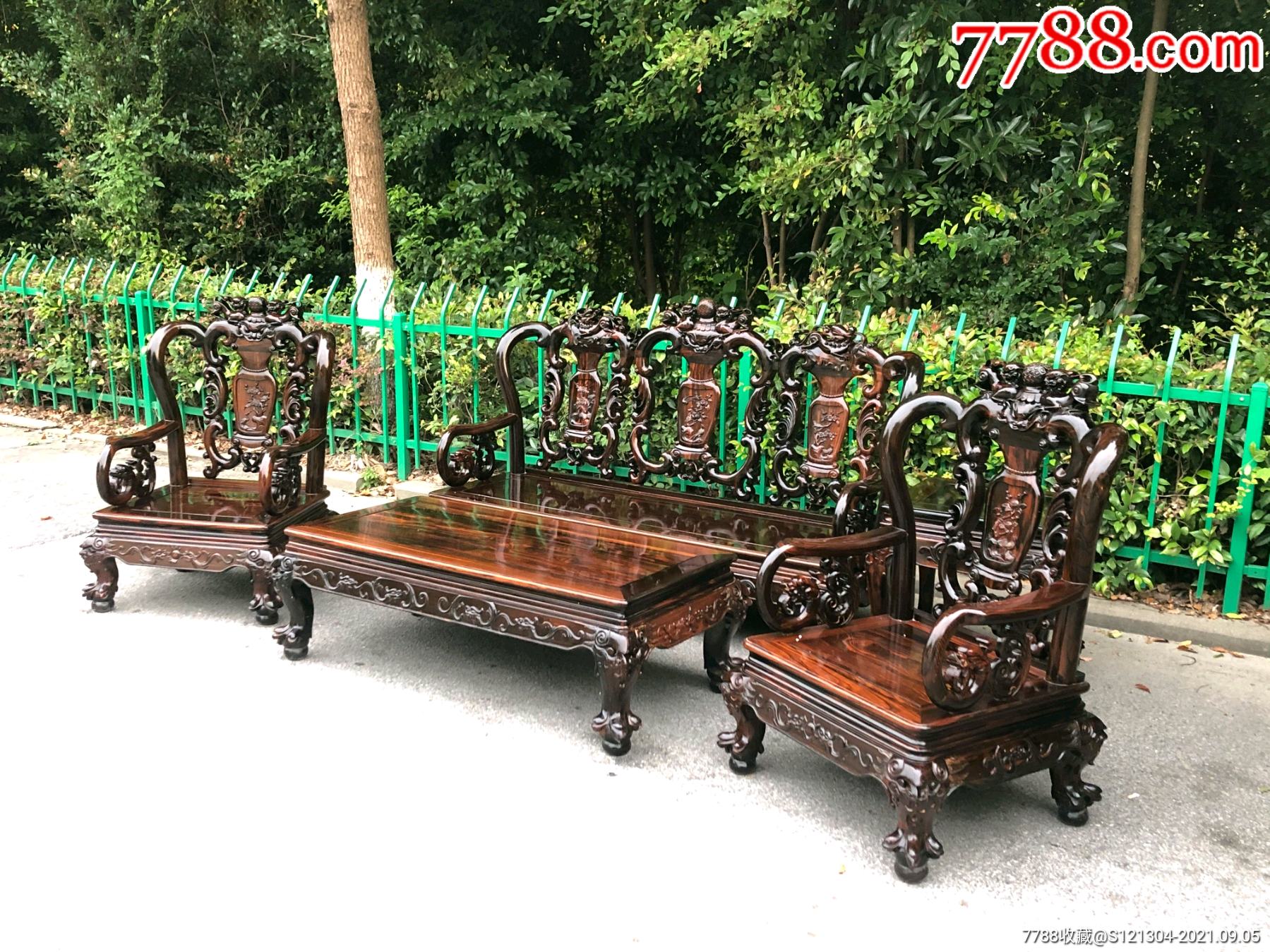 老红木战国沙发五件套红木家具古典家具