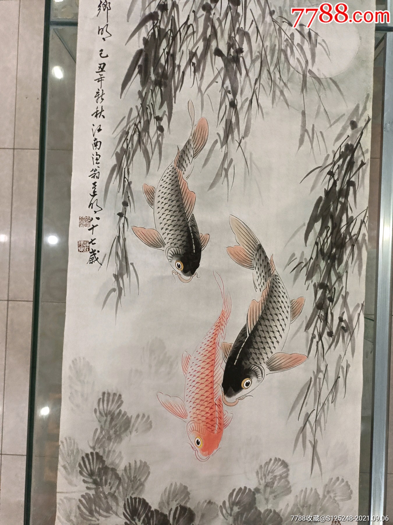 迟明国画鲤鱼图