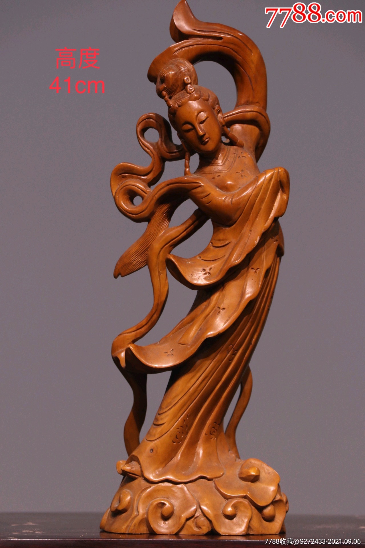 造型别致,神态逼真,包浆浑厚,尺寸如图简介:木雕佛像/人像,黄杨木