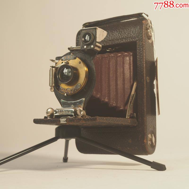 1902年代民国老上海古董柯达kodak红皮腔相机折叠式摆件影视道具